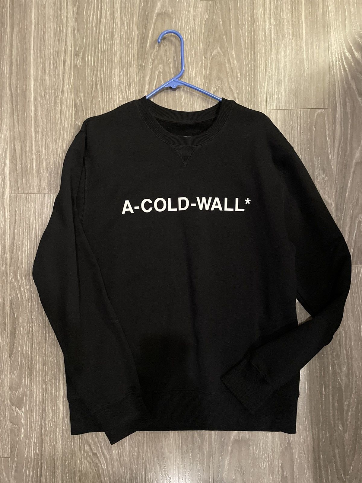 image of A Cold Wall Essential Logo Crewneck Sweatshirt - Black, Men's (Size Medium)