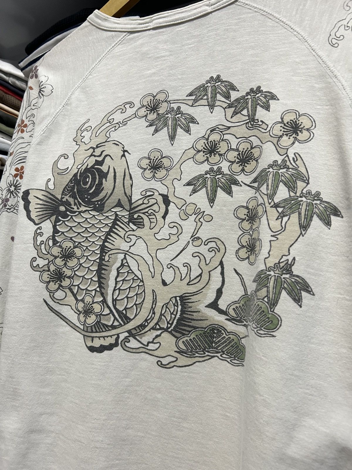 Japanese Brand Sukajan Koi Fish Japanese tradition double Layer longsleeve Size US XL / EU 56 / 4 - 5 Thumbnail