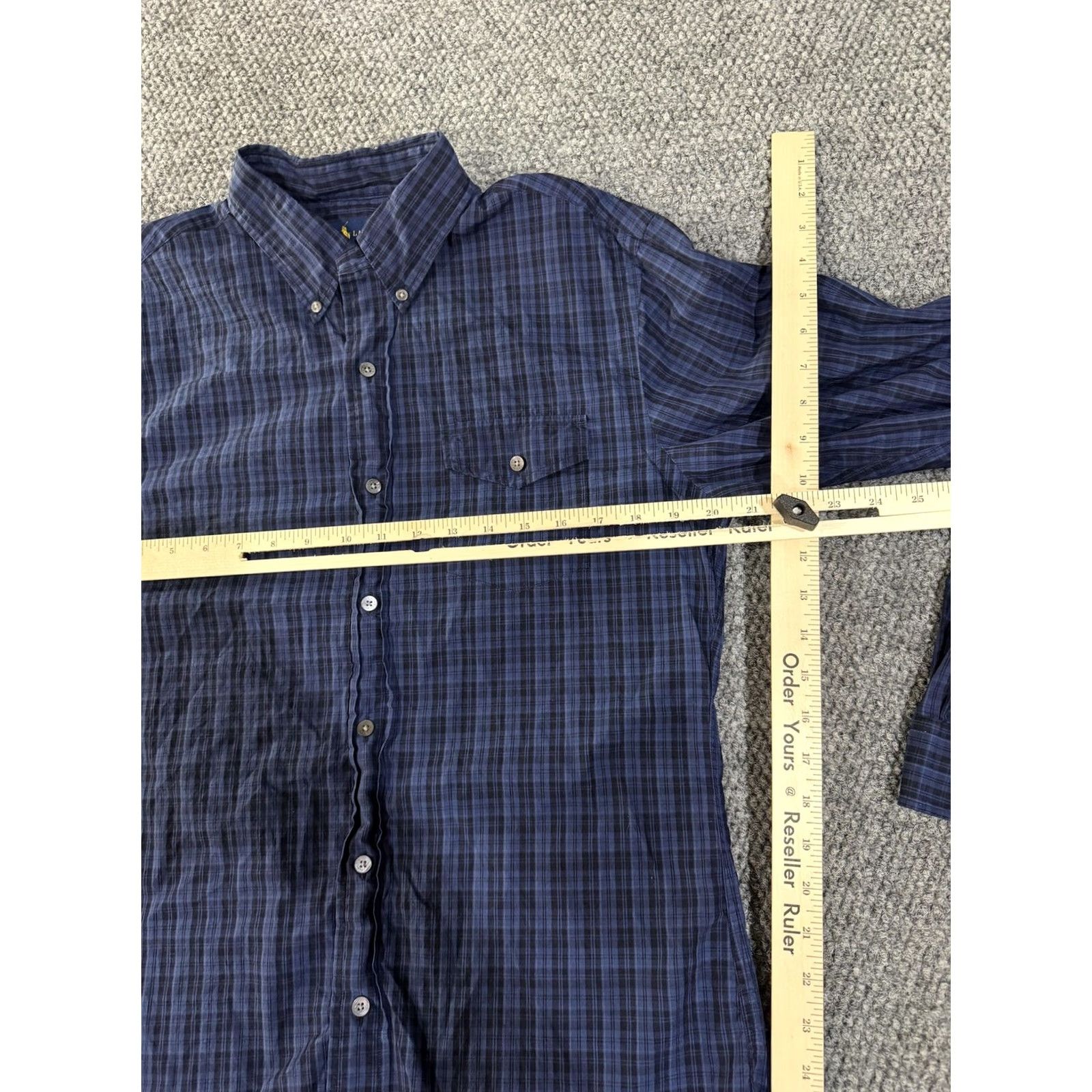 Ralph Lauren Ralph Lauren Shirt Mens Medium Blue Plaid Long Sleeve Button-Down Slim Fit Size US M / EU 48-50 / 2 - 3 Thumbnail