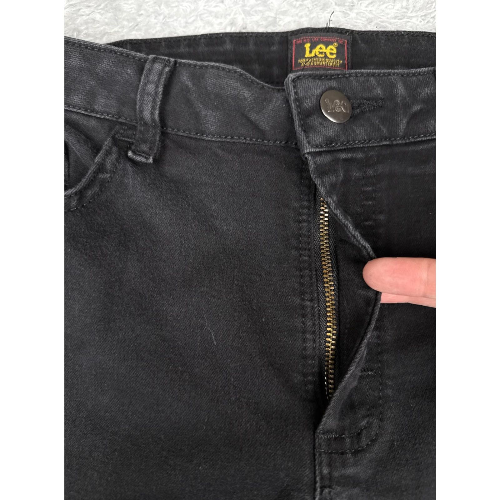 Lee LEE Jeans Womens 12 Bootcut Denim High Rise Black Dark Wash Stretch Casual 32x32 Size 34" / US 12 / IT 48 - 5 Thumbnail