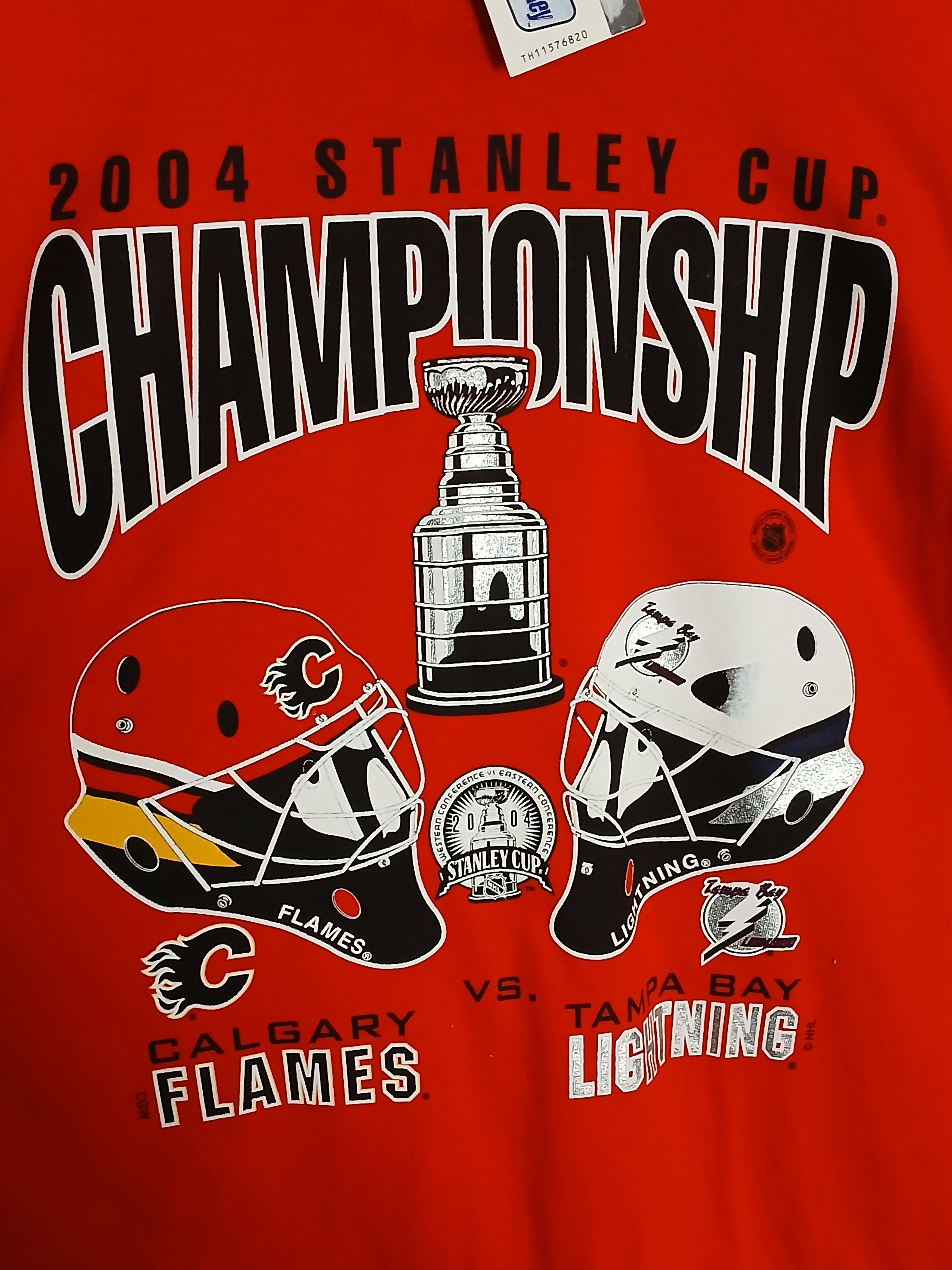NHL × Vintage Vintage 2004 NHL Stanley Cup Hockey T-Shirt Size US XL / EU 56 / 4 - 3 Thumbnail