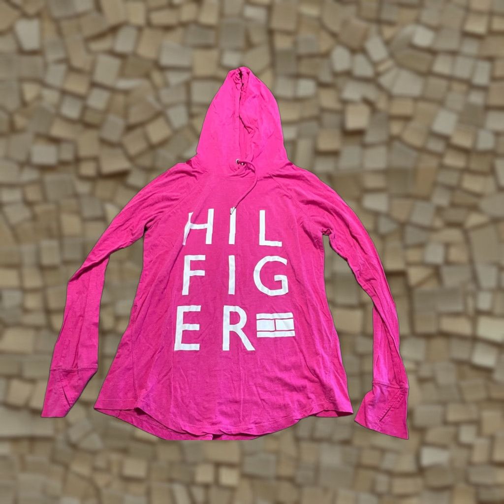 Tommy Hilfiger Tommy Hilfiger Hoodie Womens Large Pink Pullover Logo Brand Regular Size L Casual Modern Logo Pullover Hoodie Mens Womens? Wait. Size L / US 10 / IT 46 - 1 Thumbnail