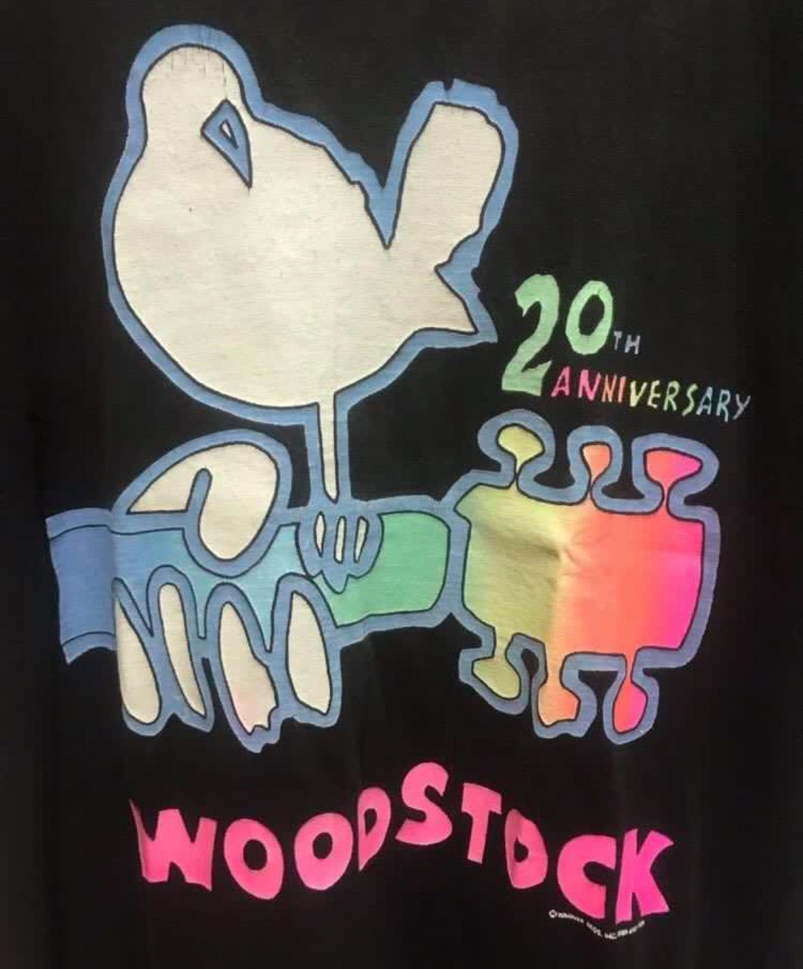 Band Tees × Vintage '89 Woodstock True Vintage Distressed Solarized Faded Tee Size US M / EU 48-50 / 2 - 2 Thumbnail