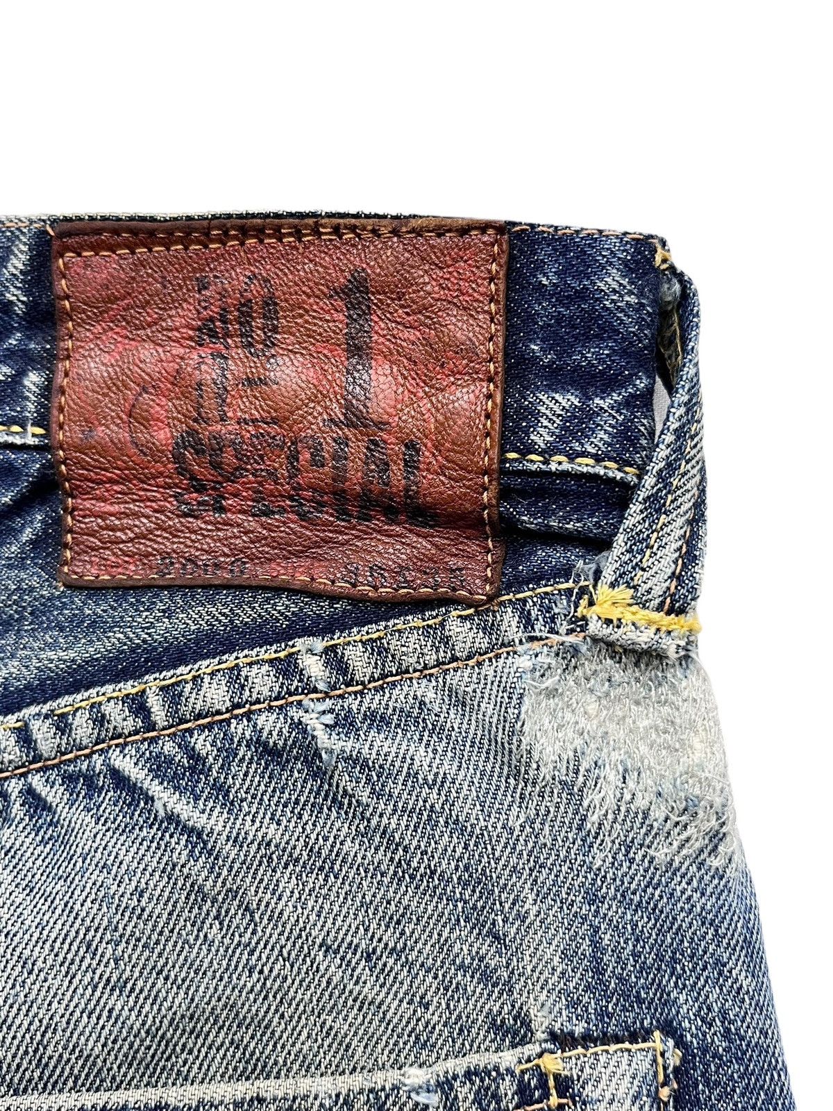 Evisu 🔥EVISU YAMANE NO1 SPECIAL SELVEDGE Worn-Out Thrashed Denim Size US 31 - 11 Thumbnail