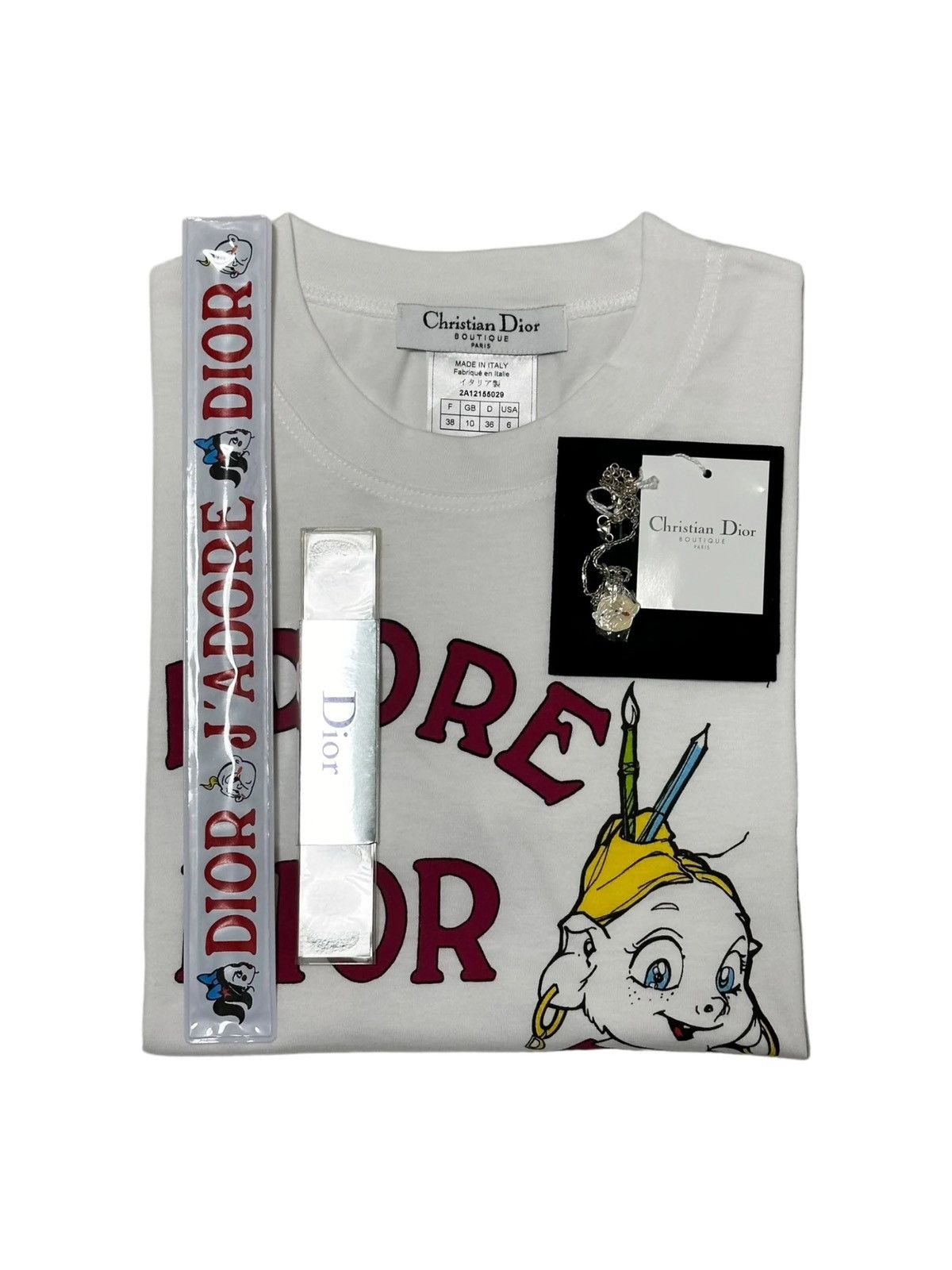 Dior CHRISTIAN DIOR S/S 2002 Cartoon "J'ADORE DIOR" T-Shirt Set Size S / US 4 / IT 40 - 6 Thumbnail