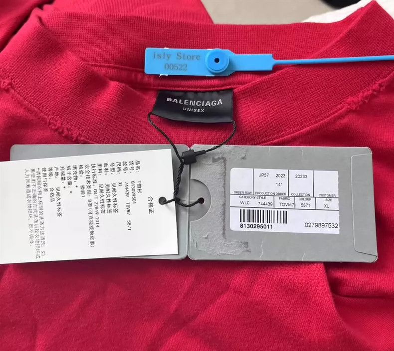 Other Balenciaga Solid monogrammed embroidered casual T-shirt Size US XL / EU 56 / 4 - 4 Thumbnail