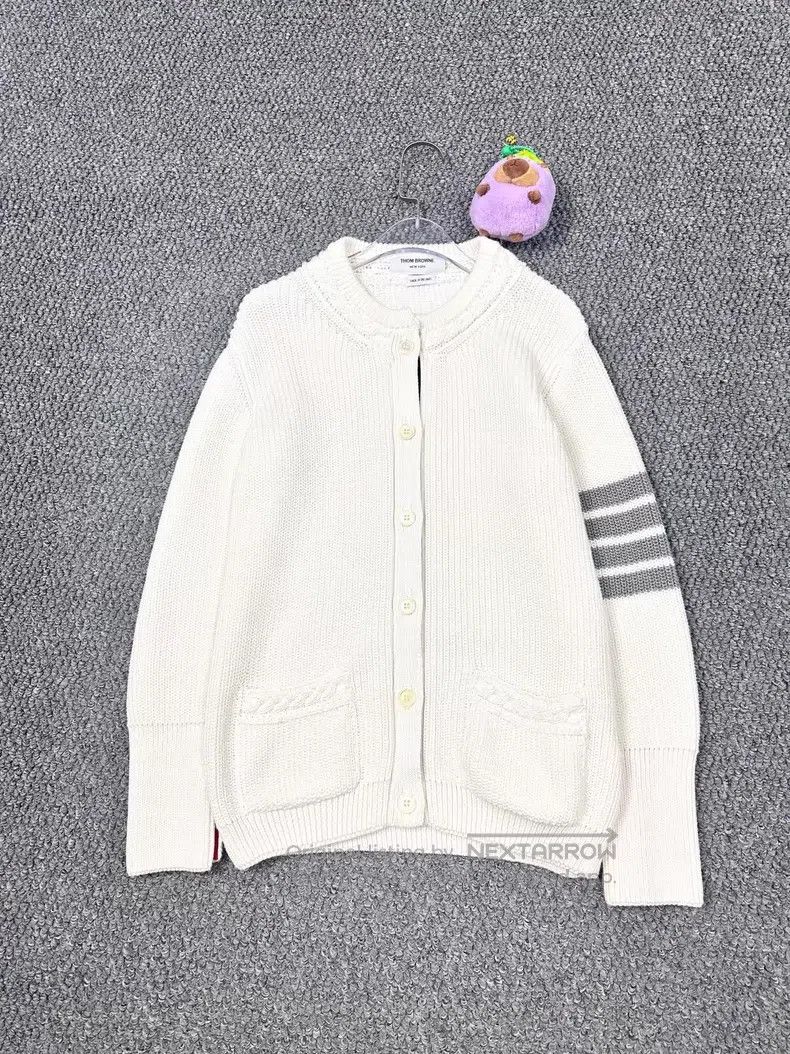 Thom Browne Thom Browne White classic four-striped single-breasted kni Size XS / US 0-2 / IT 36-38 - 1 Thumbnail