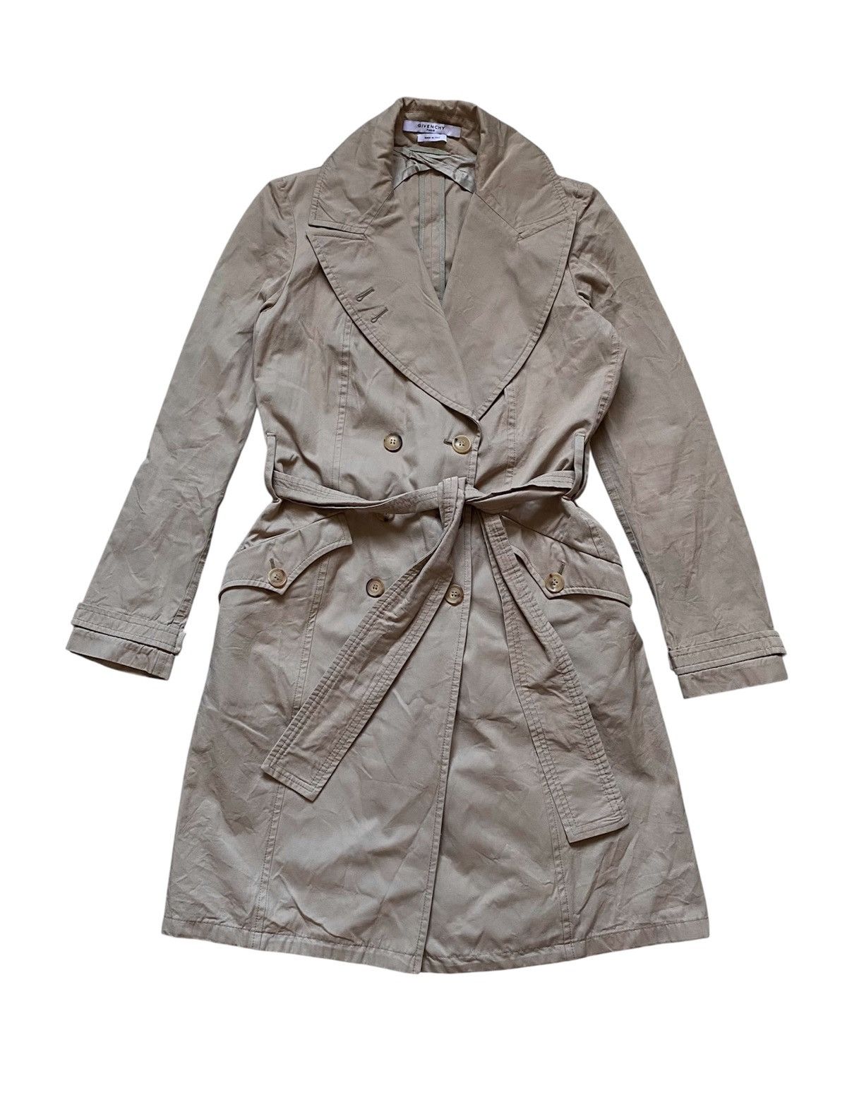 Givenchy Womens Givenchy Paris Beige Trench Coat Jacket Double Breast Size M / US 6-8 / IT 42-44 - 1 Thumbnail