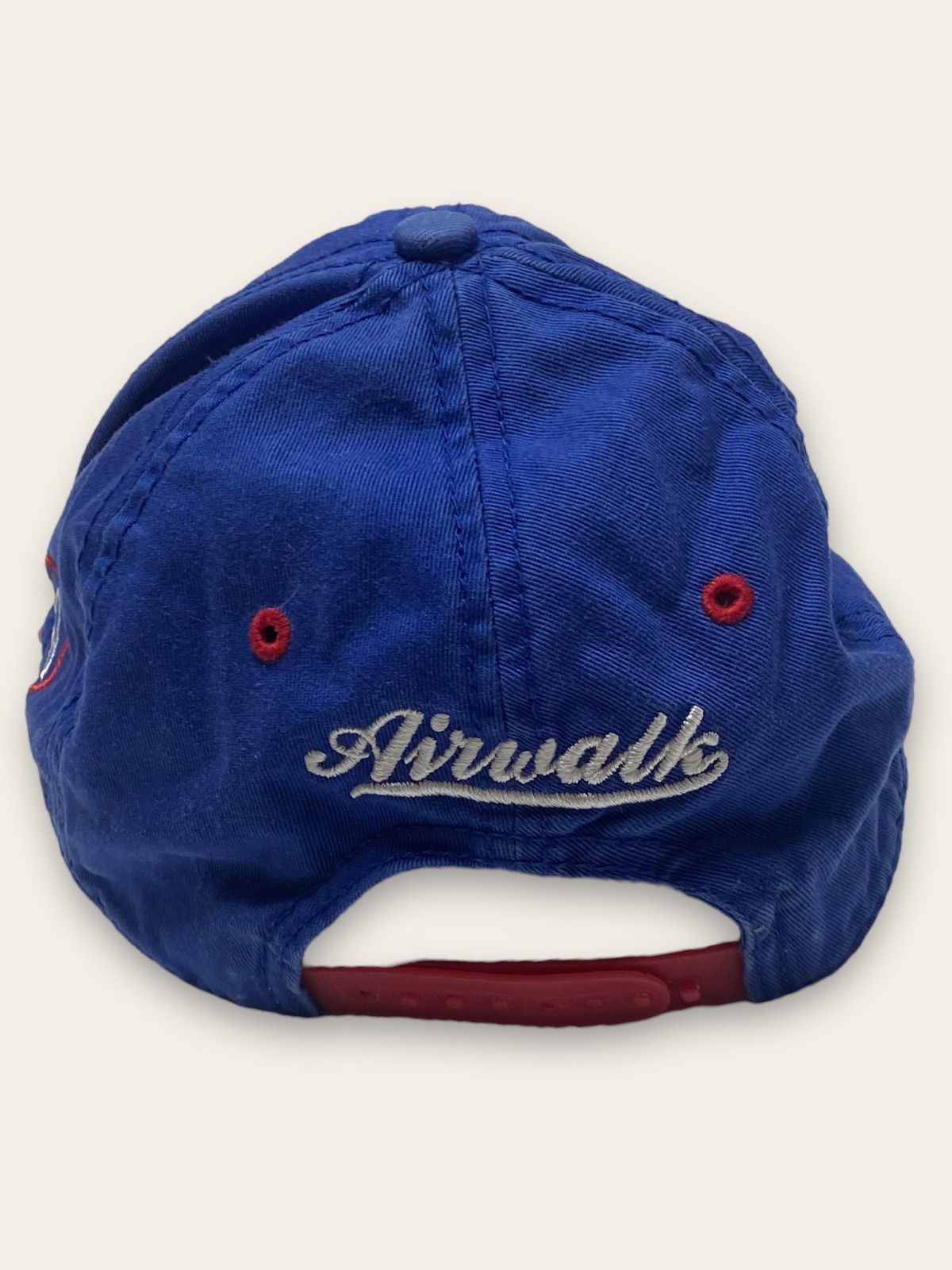 Airwalk Vintage AIRWALK Big Logo Snap Back Cap Blue Red Colour Y2K Size ONE SIZE - 4 Thumbnail