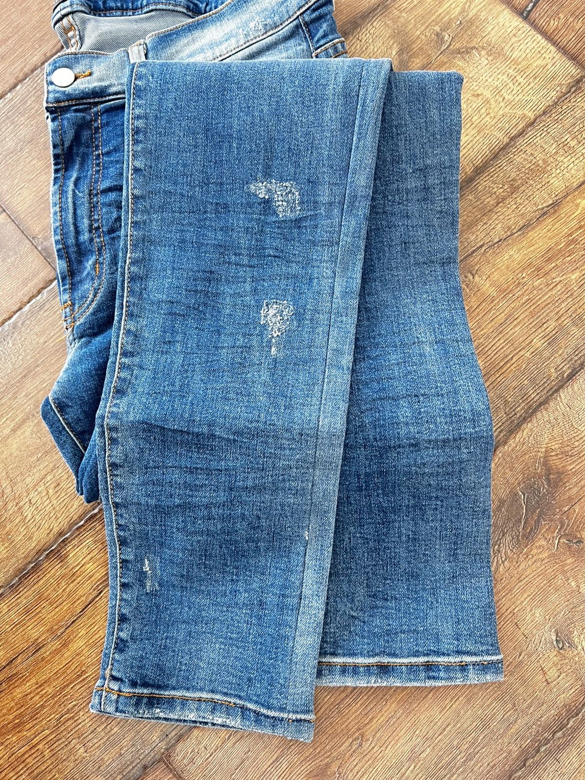 Amiri Original Amiri blue jean white leather patch Size US 34 / EU 50 - 13 Thumbnail