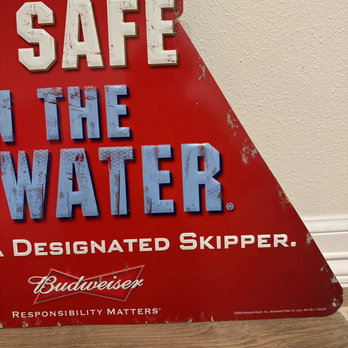 Budweiser × Vintage 2009 Budweiser “Play It Safe On The Water” 24x21in Tin Sign Size ONE SIZE - 9 Thumbnail