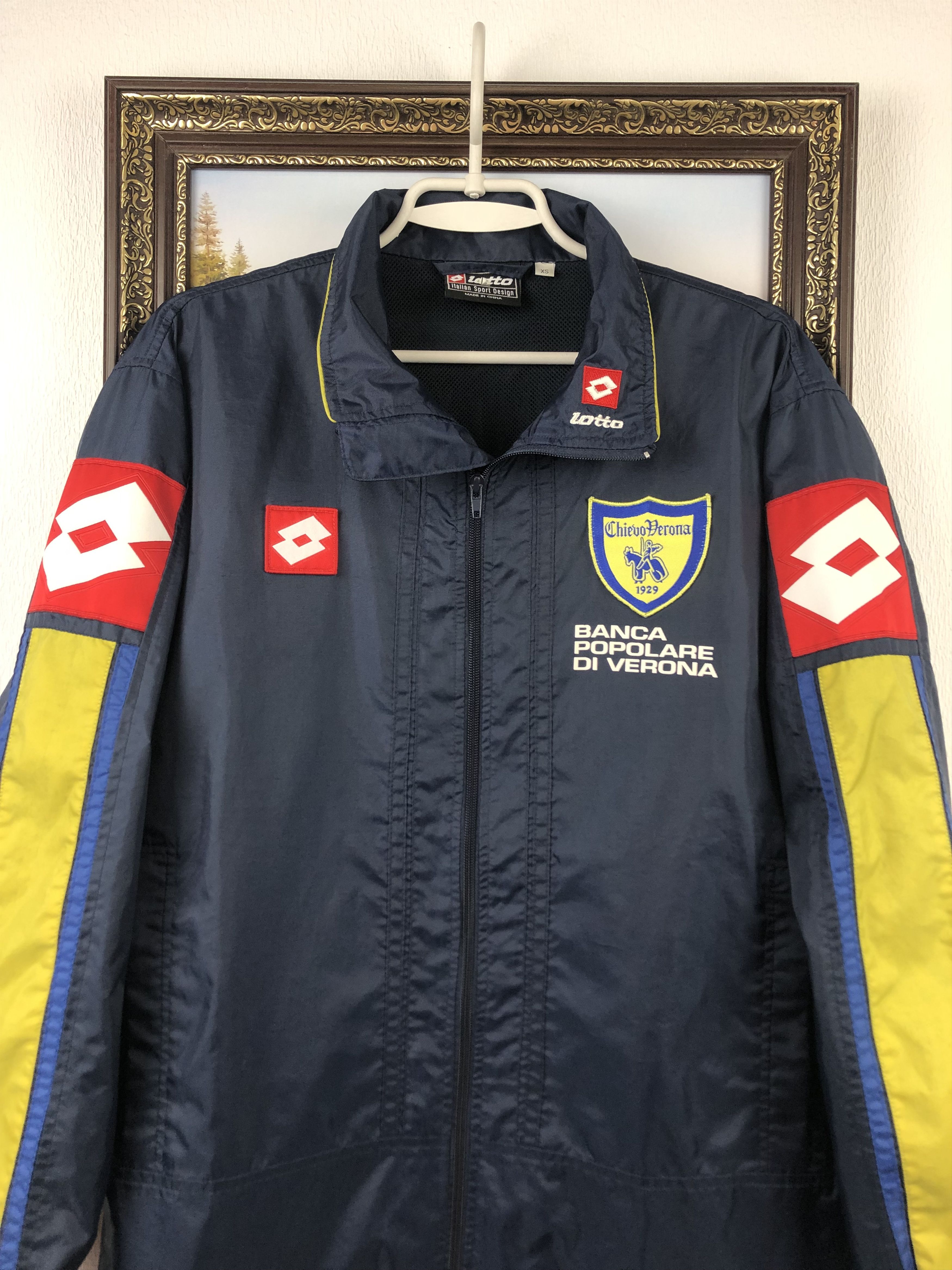 Vintage Vintage Lotto Chievo Verona Jacket Football Soccer Track Top Size US S / EU 44-46 / 1 - 2 Thumbnail