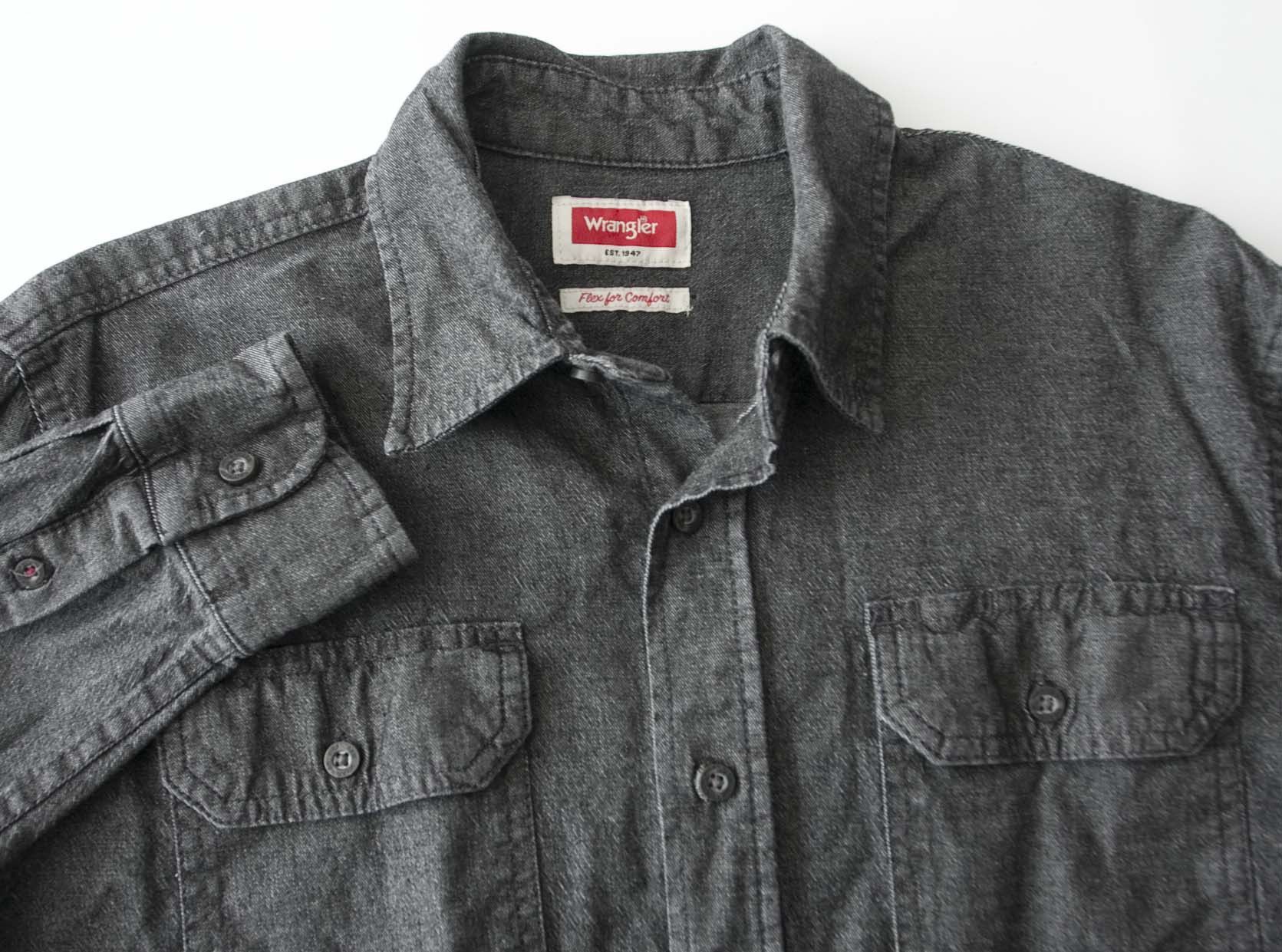 Wrangler Wrangler Shirt Chambray Denim Size M Dark Gray Size US M / EU 48-50 / 2 - 1 Thumbnail