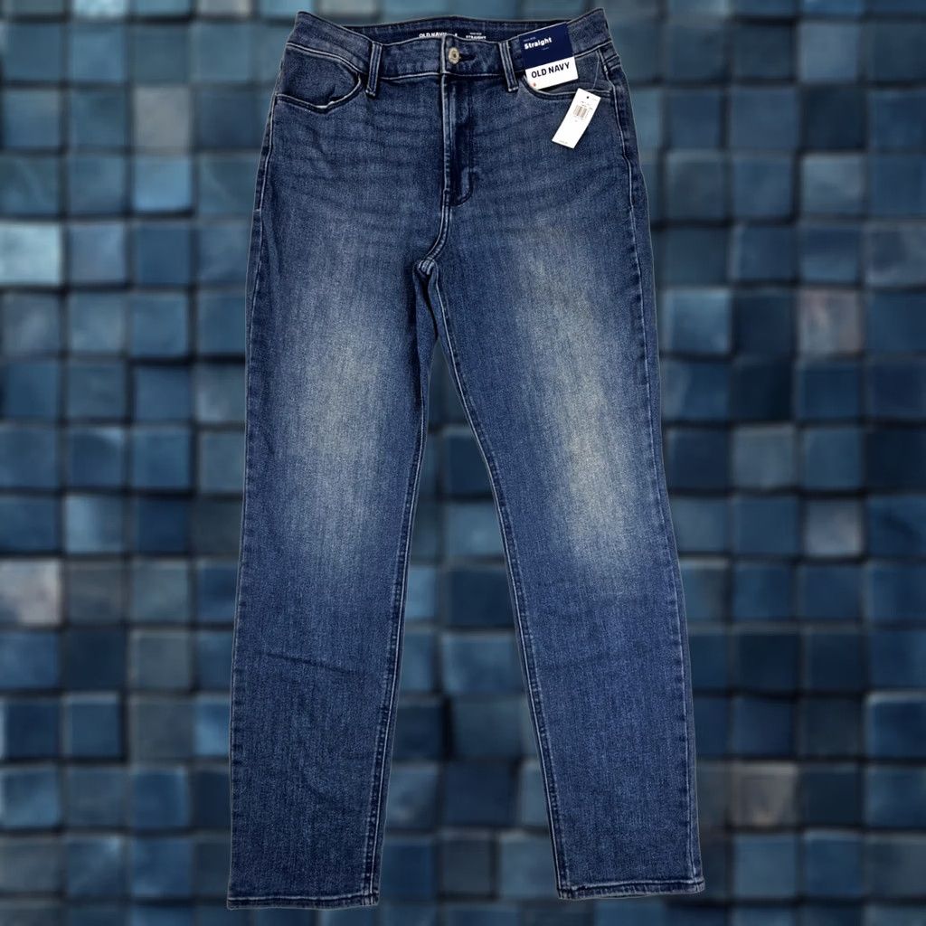 Old Navy Old Navy High Rise Straight Leg Jeans Women 8 Blue Stretch NWT Denim 29x29 Slimming 90s City Jeans Women Size 30" / US 8 / IT 44 - 1 Thumbnail
