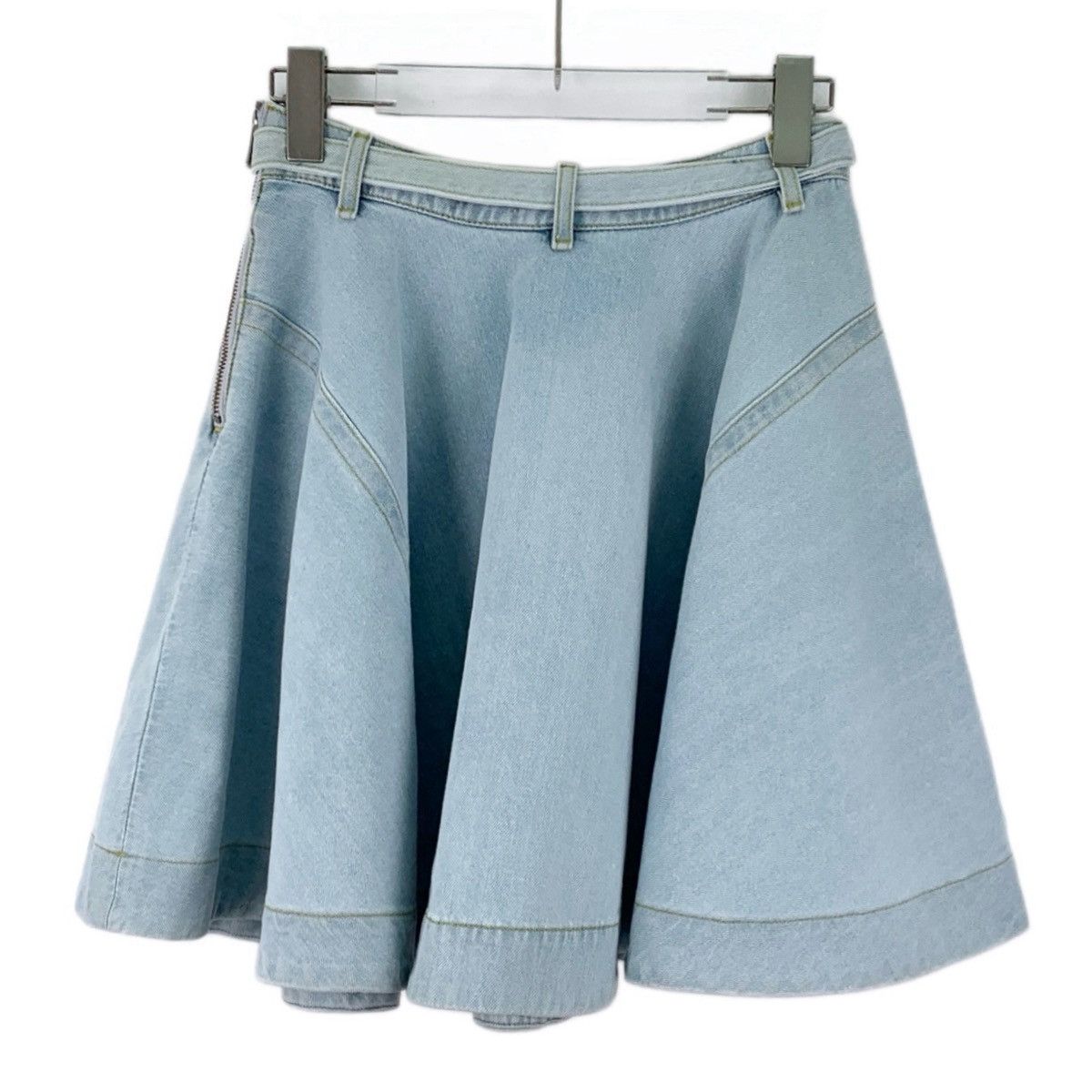 Pinko Pinko Light Blue Cotton Logo Belt Denim Mini Skirt K26WX Size 27" / US 4 / IT 40 - 2 Thumbnail