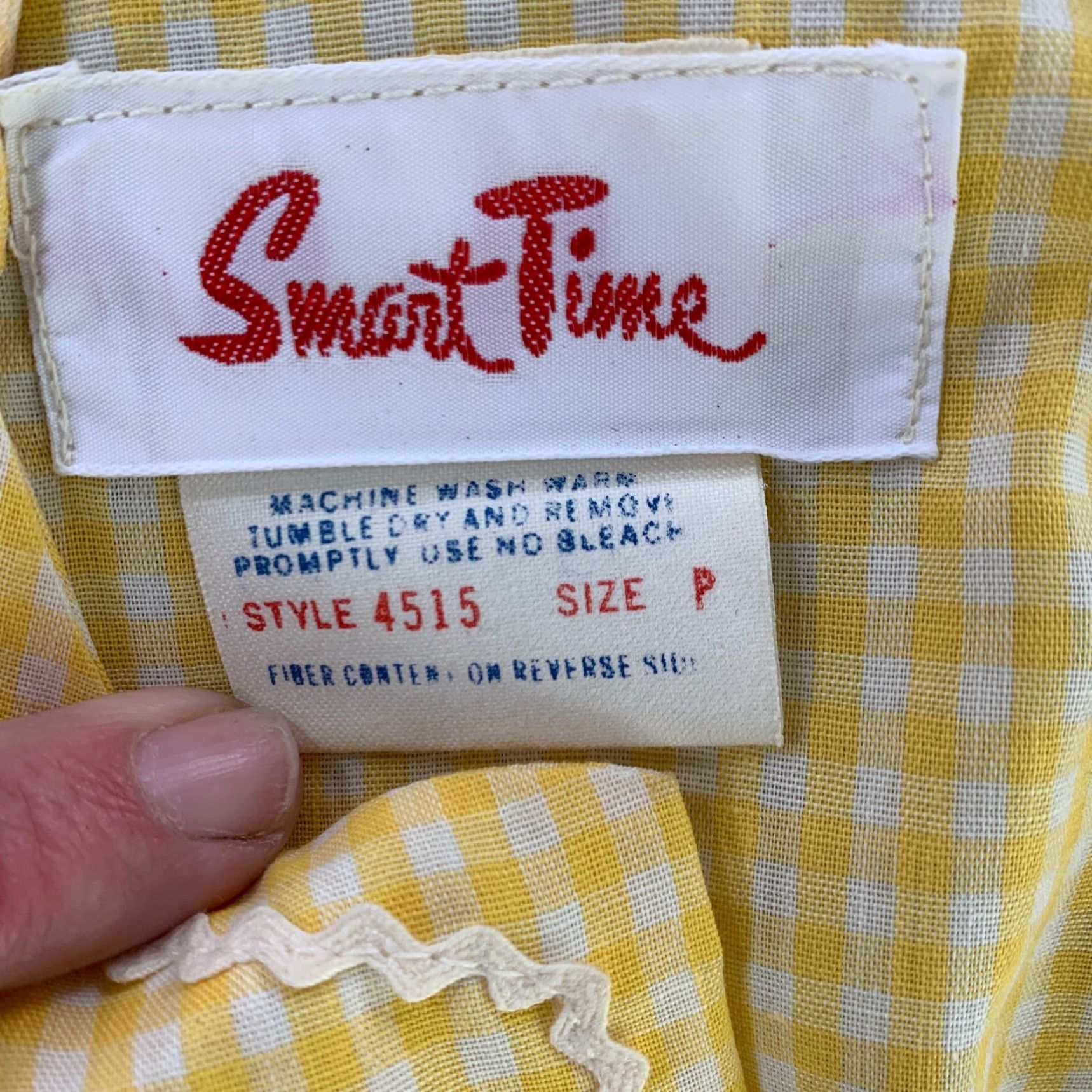 Vintage Vintage Smart Time Yellow White Gingham Plaid House Dress Chest 16.5" Adults Regular XS Yellow Womens 50s GoGo Mod House Dress Size XXL / US 16-18 / IT 52-54 - 8 Thumbnail
