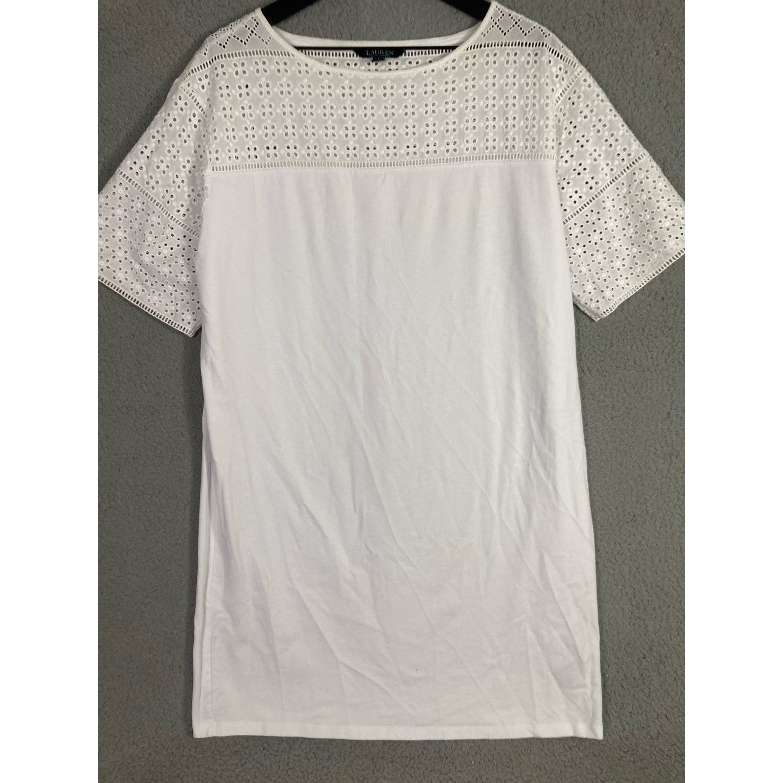 Lauren Ralph Lauren Lauren Ralph Lauren White Eyelet Lace Shift Dress L Short Size L / US 10 / IT 46 - 7 Thumbnail
