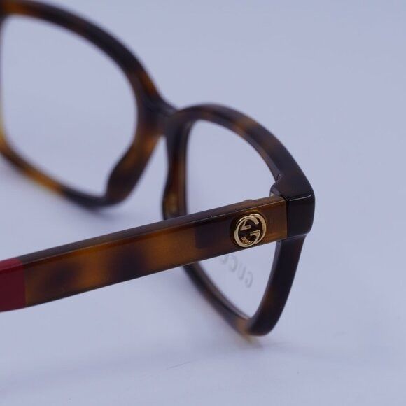 Gucci Gucci GG0168O 004 Eyeglasses Havana 53mm Rectangle Frame Size ONE SIZE - 8 Thumbnail
