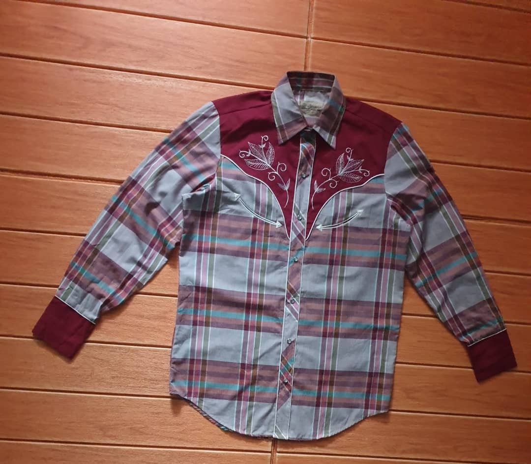 Eternal 💥Calgary Alberta caravan retro smile pocket western shirt Size US L / EU 52-54 / 3 - 5 Thumbnail