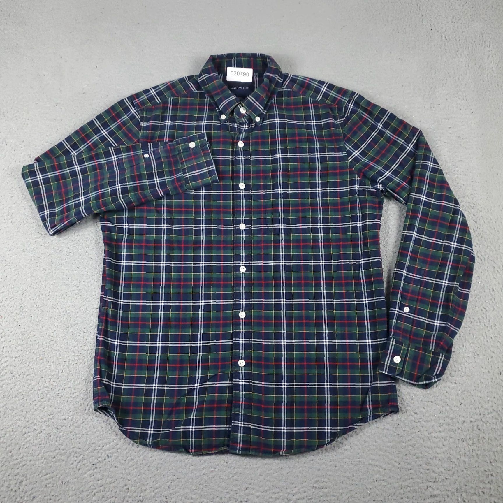 American Eagle Outfitters American Eagle Button-Up Shirt Mens Medium Blue Green Plaid Long Sleeve Size US M / EU 48-50 / 2 - 2 Thumbnail