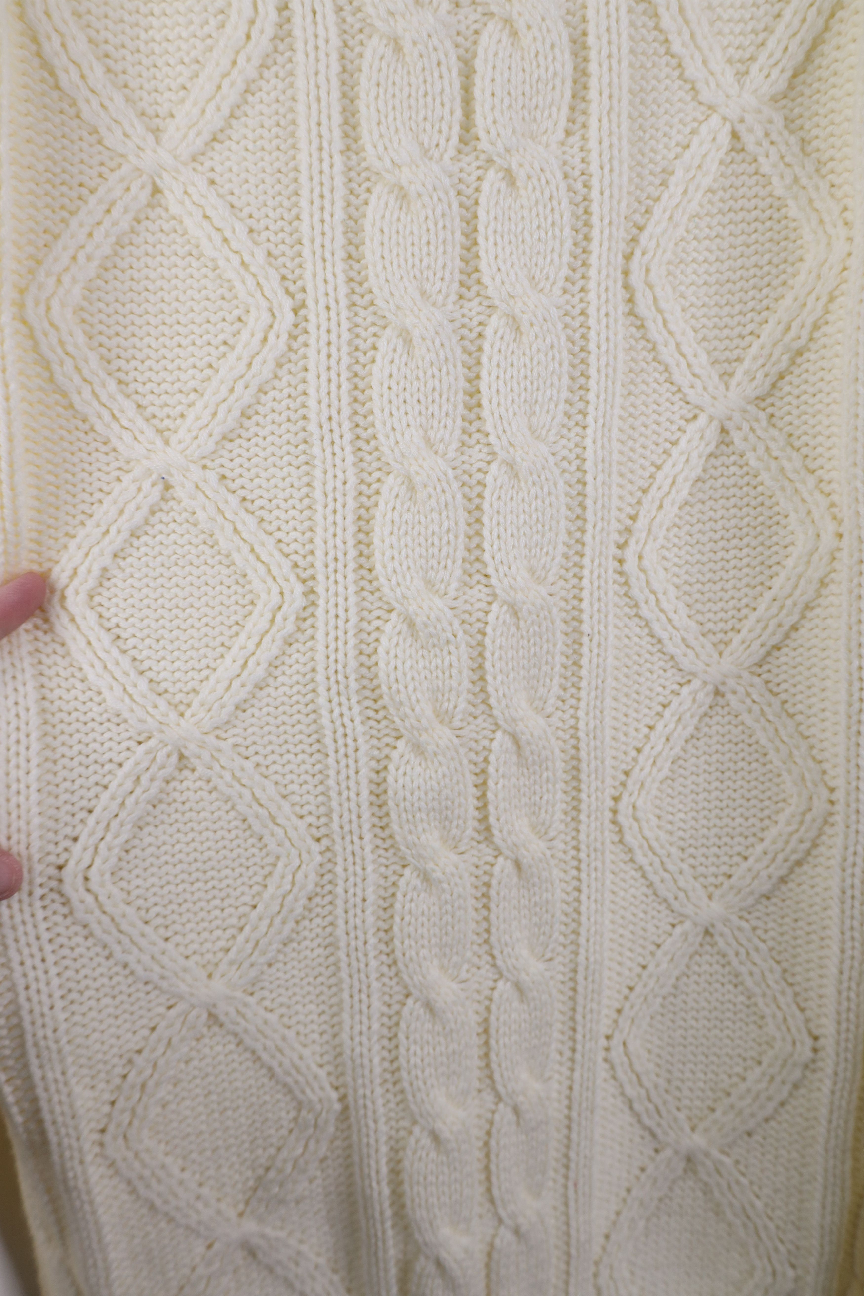 Vintage Vintage 70s Streetwear Cable Knit Fisherman Sweater Cream Size US XL / EU 56 / 4 - 7 Thumbnail