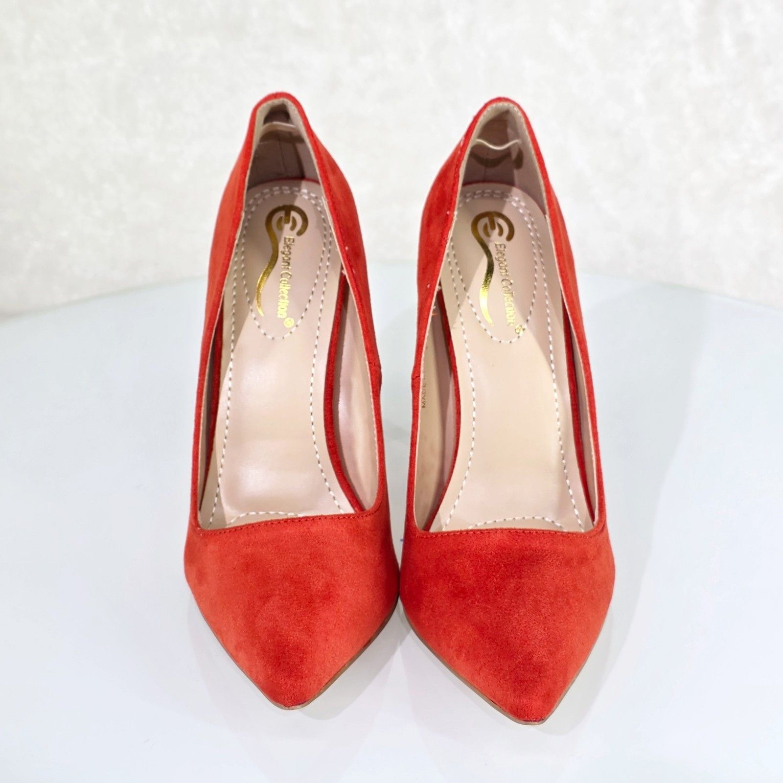 Other Lynn Dark Orange FX Suede High Heel Shoes Pointy Toe Pumps ( Size US 8 / IT 38 - 3 Thumbnail