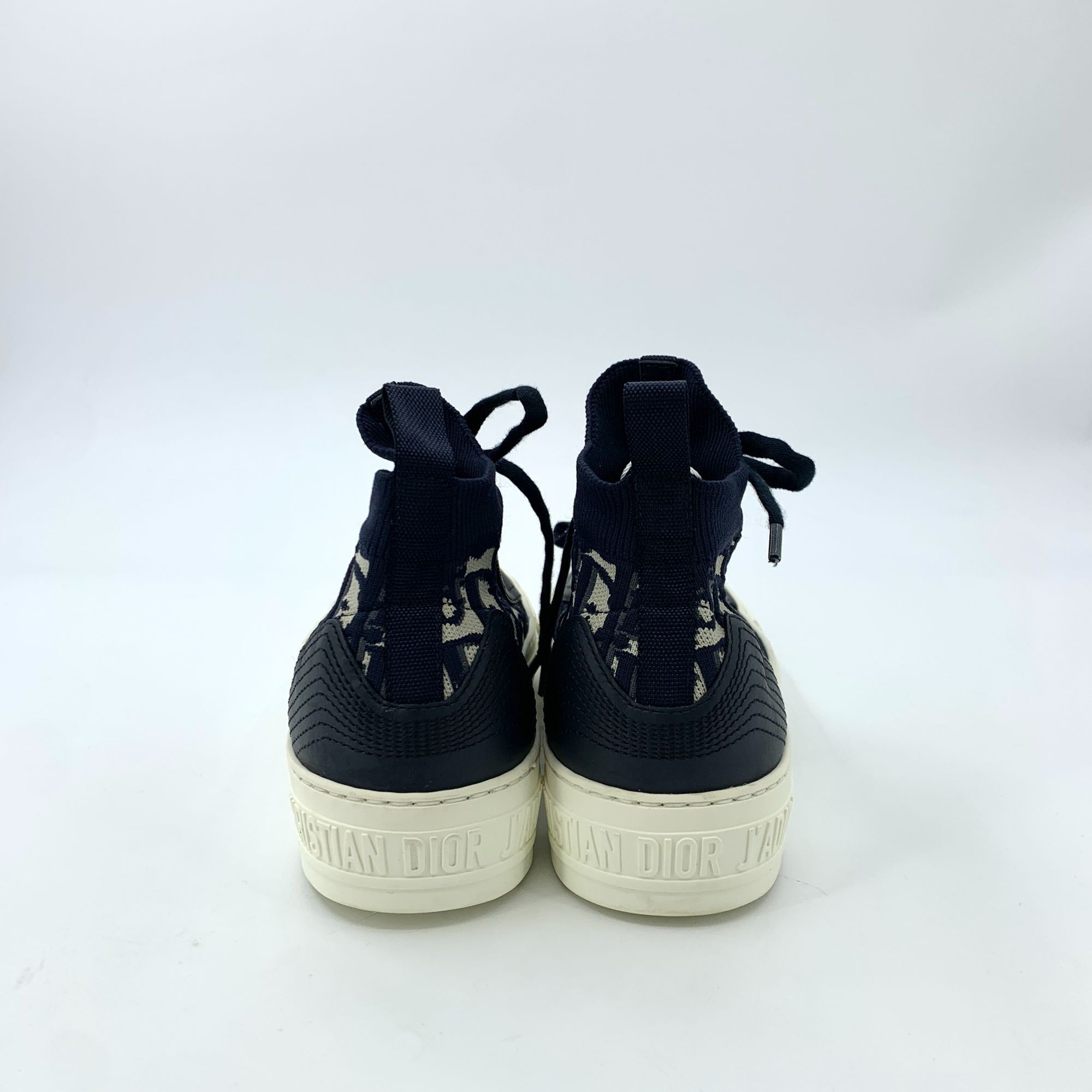 Dior Christian Dior Oblique High-Top Sneakers Navy & White Monogr Size US 5 / IT 35 - 4 Thumbnail