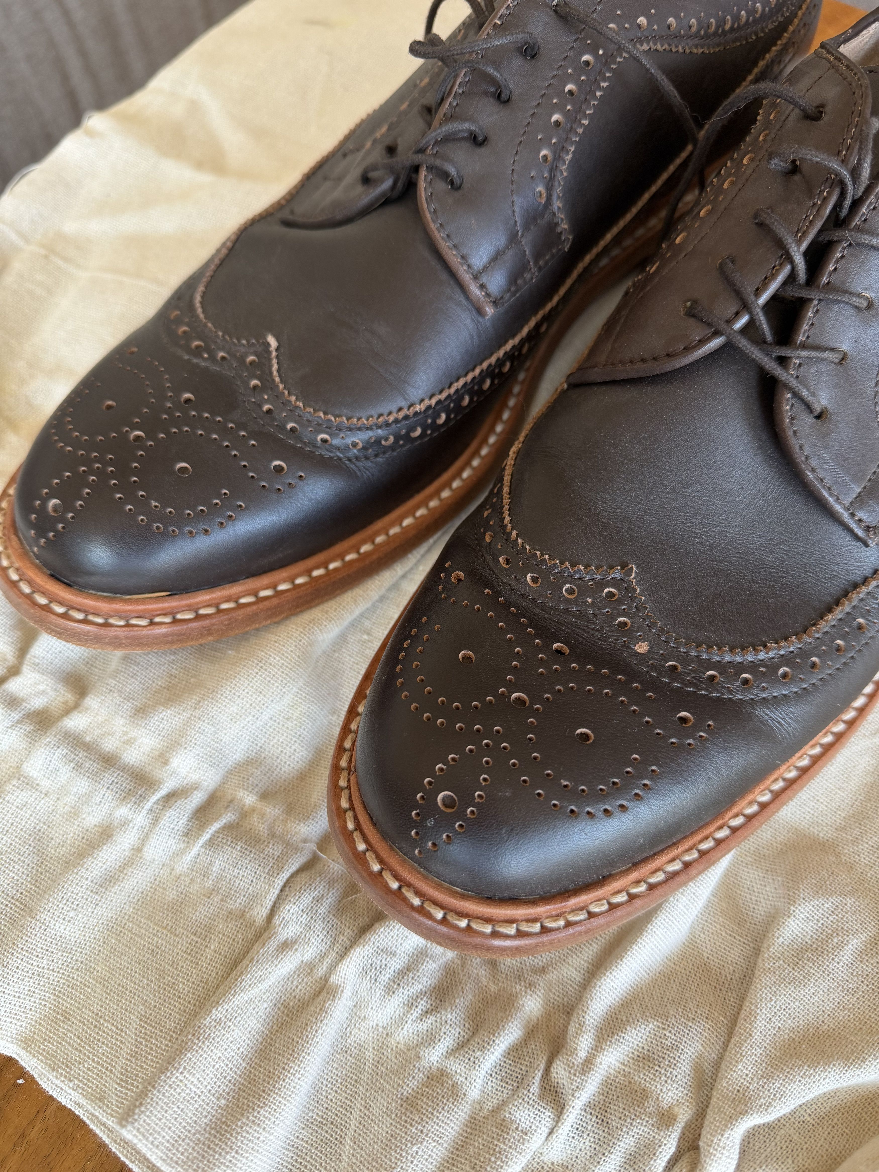 Taylor Stitch Taylor Stitch Brogue Espresso Brown Leather Dress Shoes 12.5 Size US 12.5 / EU 45-46 - 18 Thumbnail