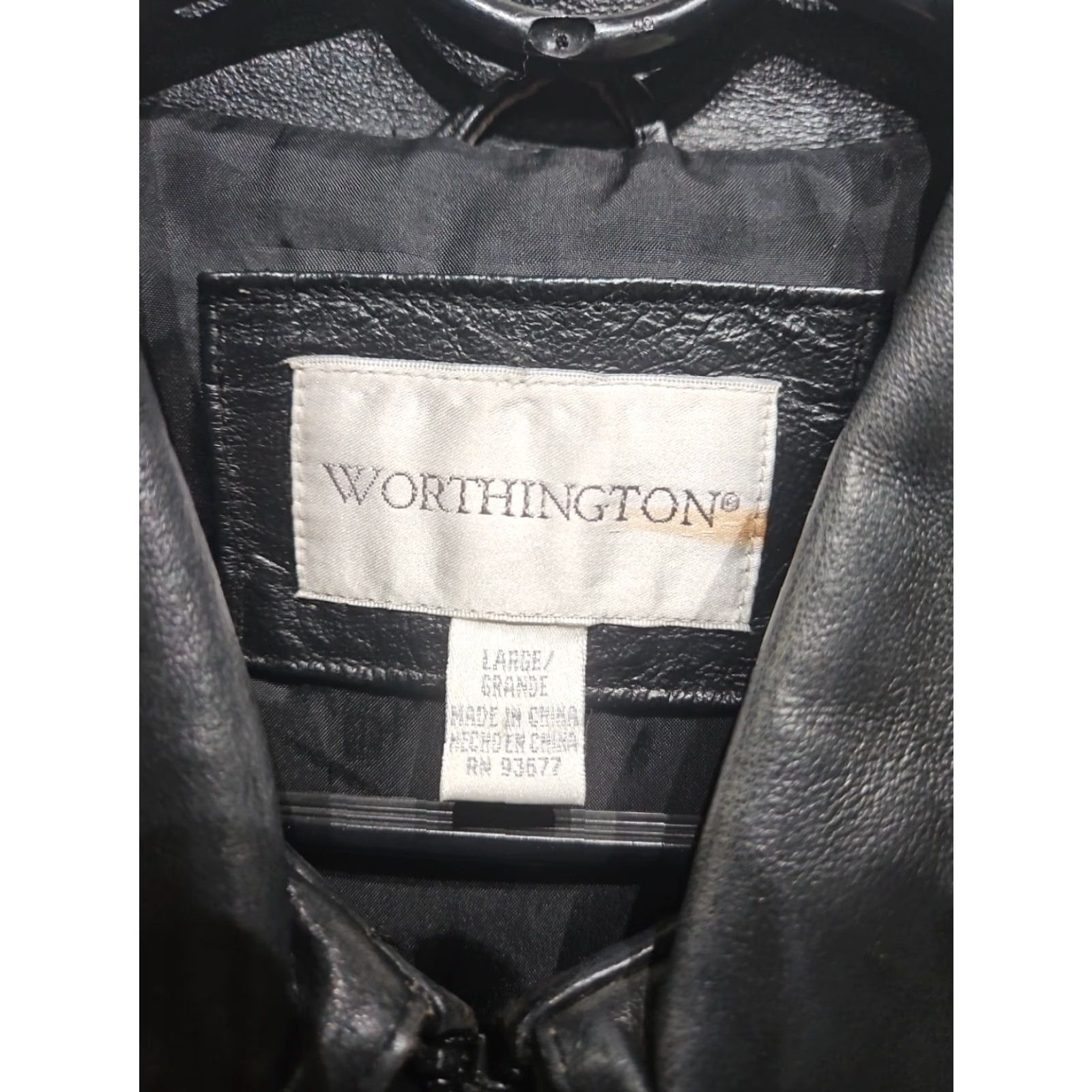 Worthington Worthington Womens Jacket Black Genuine Lambskin Leather Lined Large Zip Vintage Size L / US 10 / IT 46 - 2 Thumbnail
