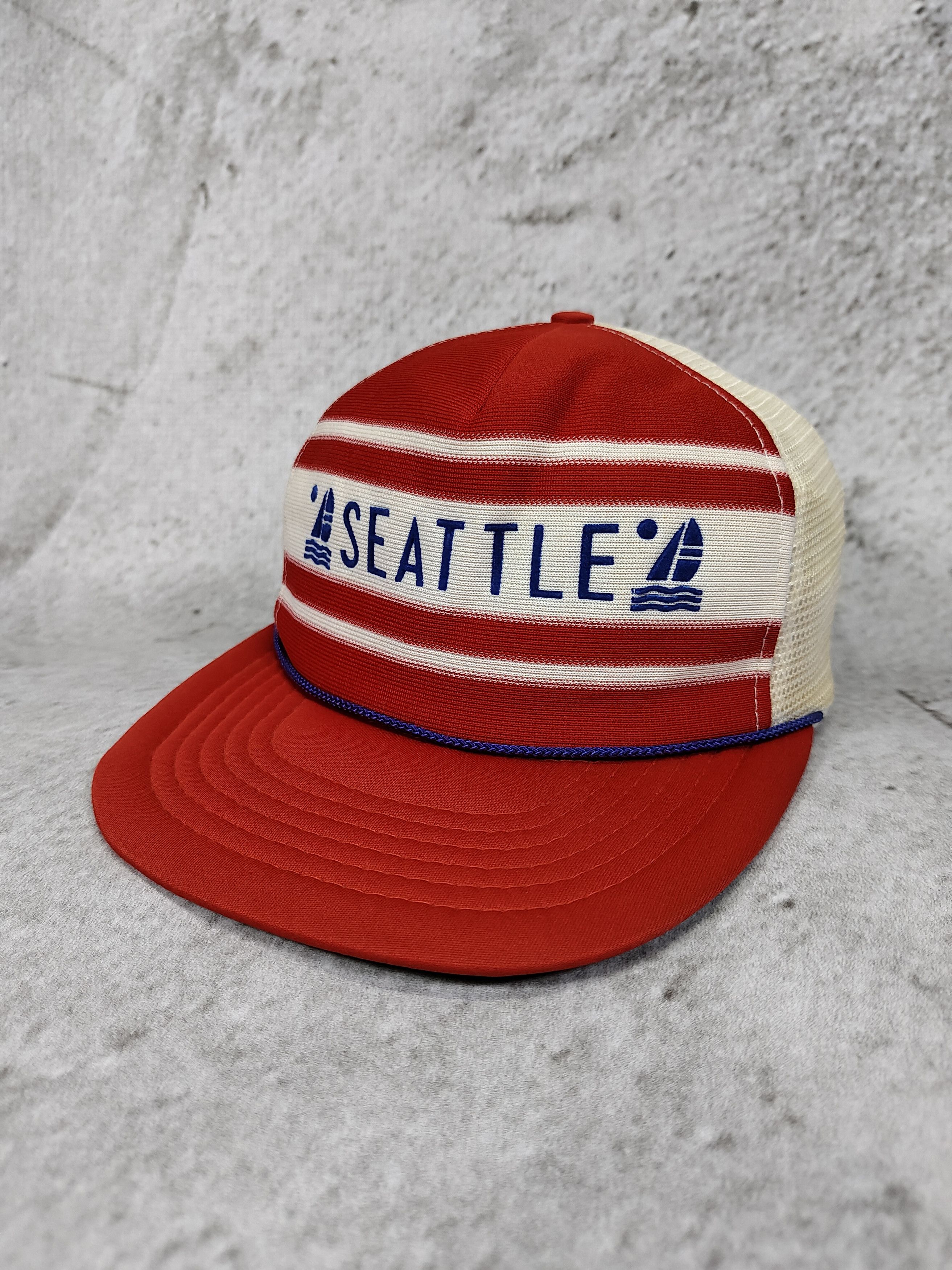 Vintage 80s Seattle-Sailboat Vintage Americana Nautical Trucker Hat Size ONE SIZE - 4 Thumbnail