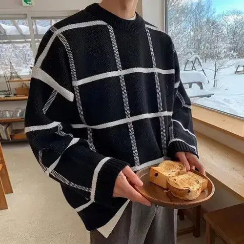 💥Flannel Pattern Graphic Sweater Size Q2