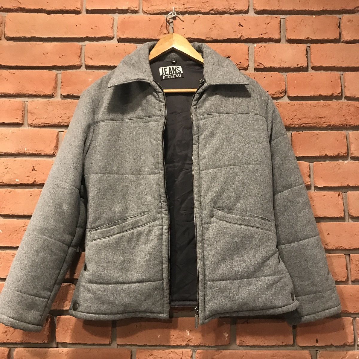 Iceberg × Vintage Iceberg jeans winter puffer jacket grey logo Size S / US 4 / IT 40 - 4 Thumbnail