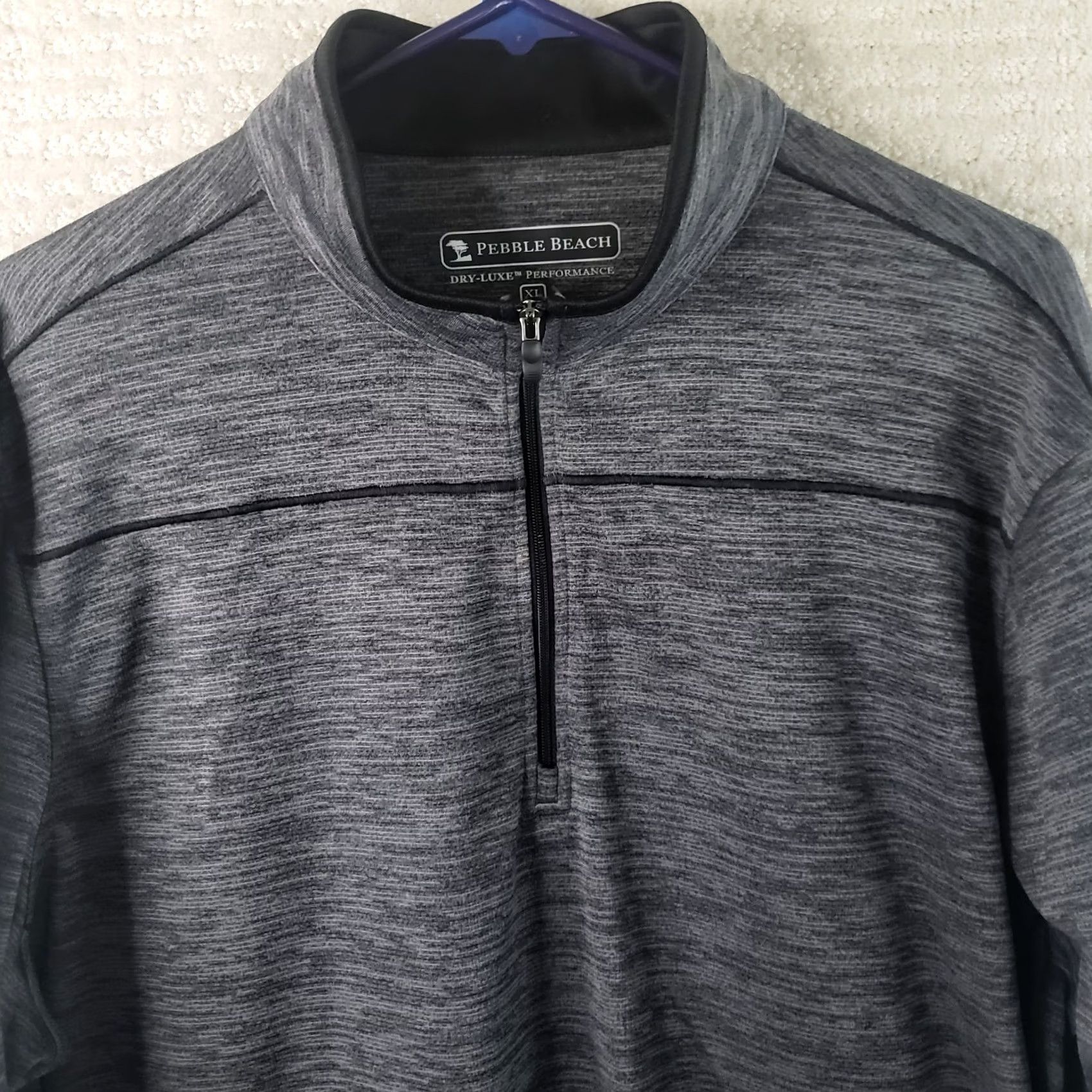 Vintage Pebble Beach Golf Pullover Men XL Gray DRY-LUXE Performance 1/4 Zip Jacket Size US XL / EU 56 / 4 - 3 Thumbnail