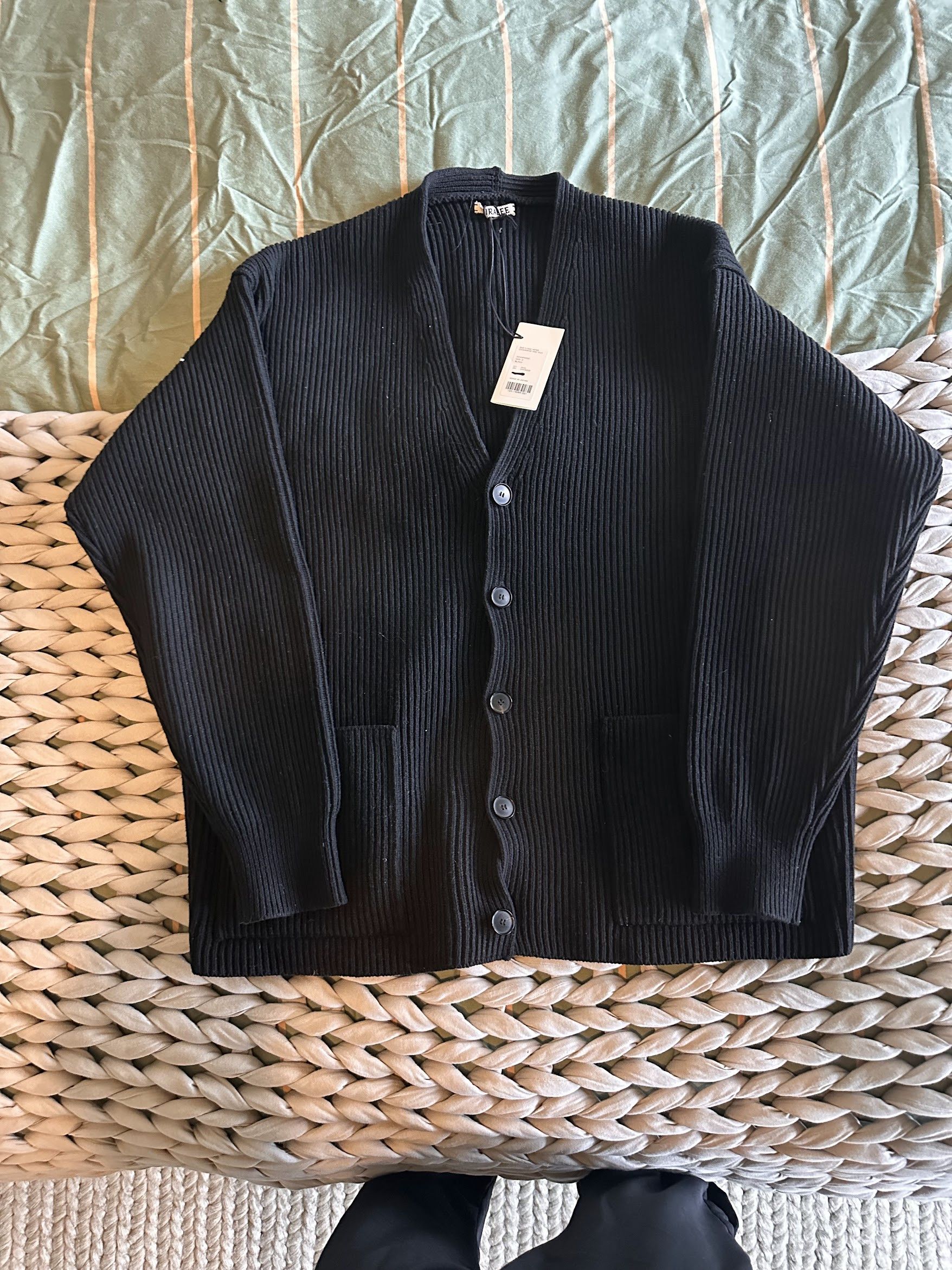 Auralee Super Fine Wool Rib Knit Big Cardigan | Grailed
