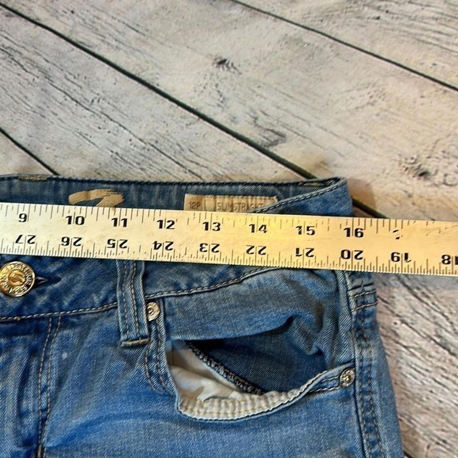 Studio Seven Seven7 Distressed Blue Jeans - Women's 12 Size 34" / US 12 / IT 48 - 6 Thumbnail