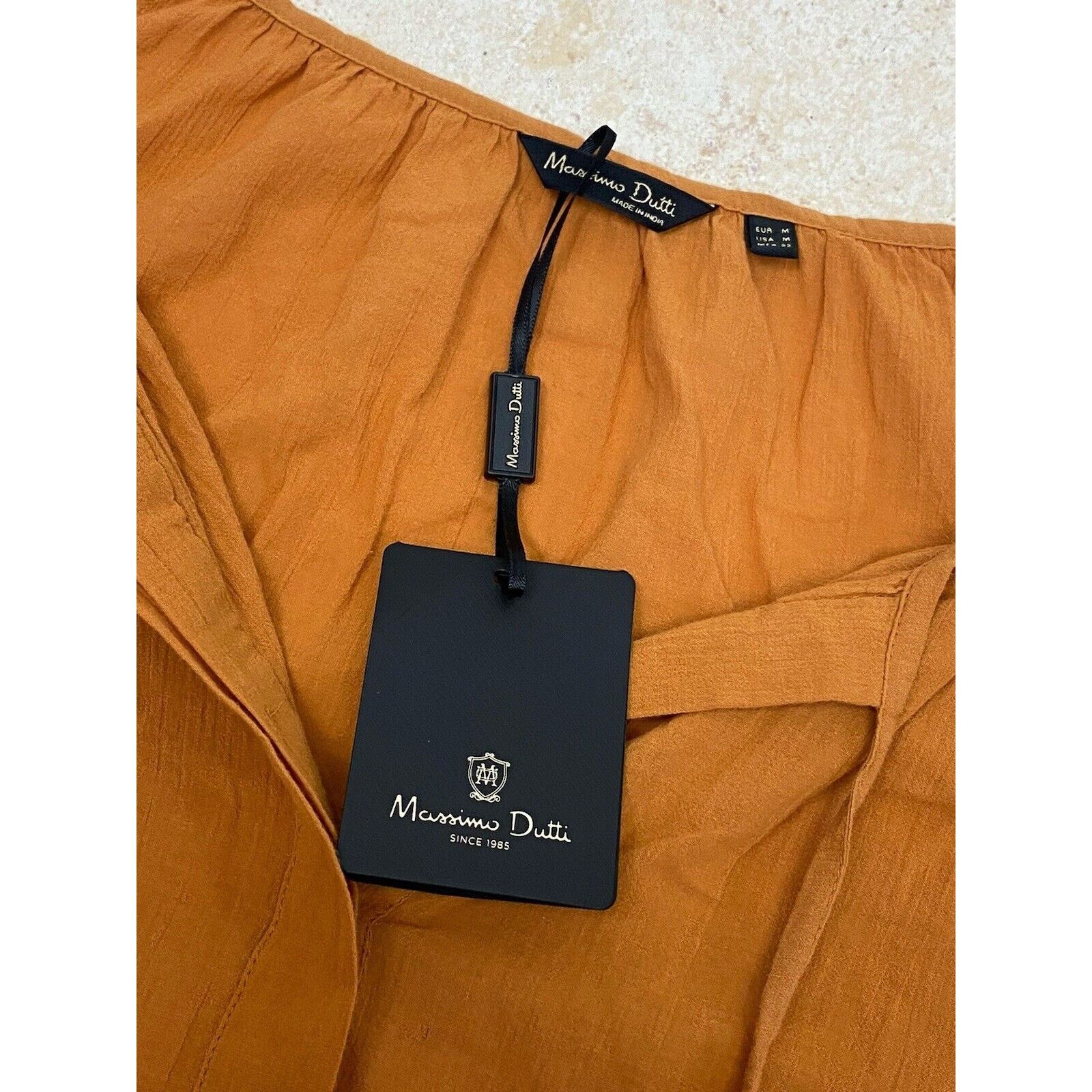 Massimo Dutti NWT Massimo Dutti Orange Rust Button Shirt Blouse Linen Size M / US 6-8 / IT 42-44 - 8 Thumbnail