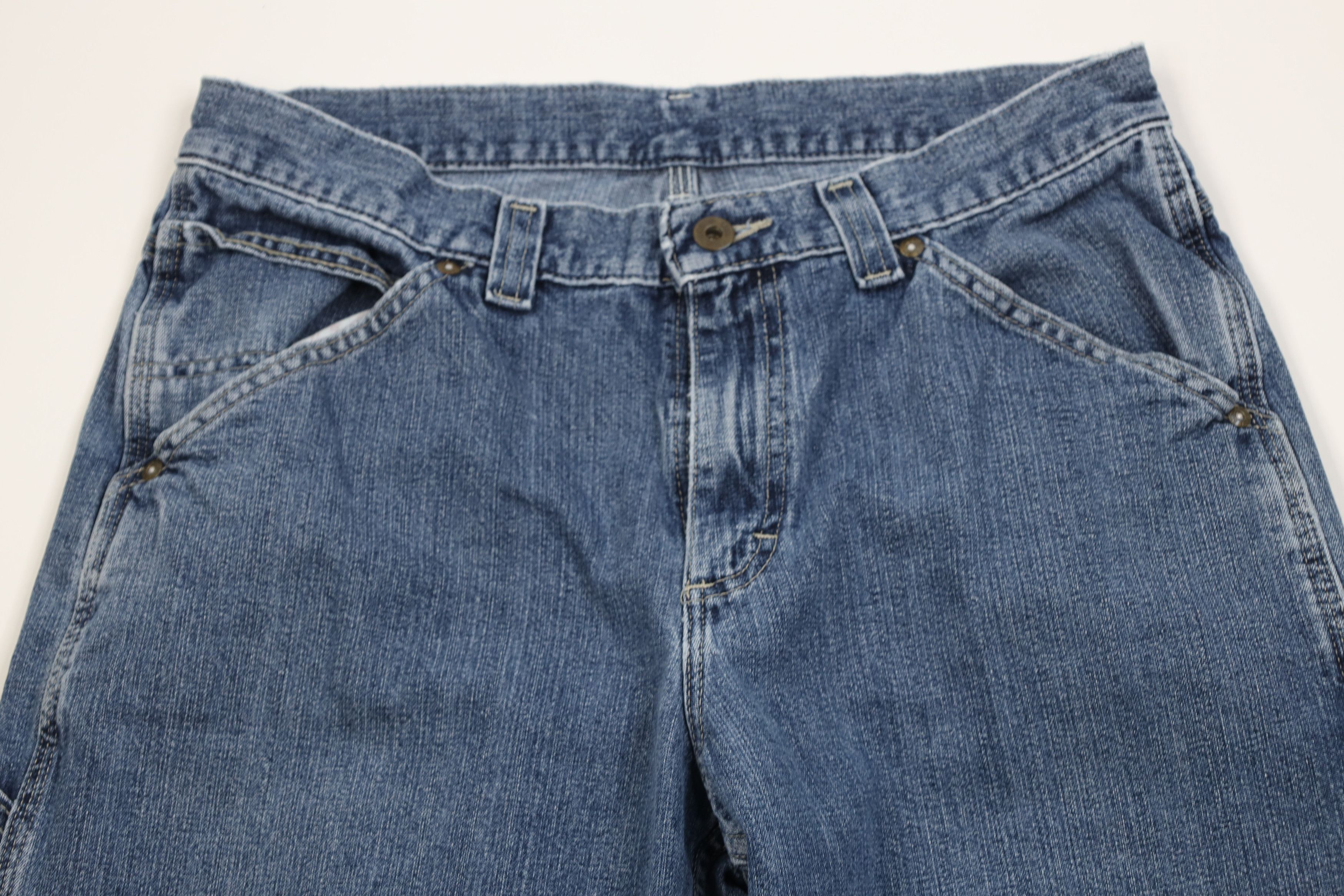 Lee Vintage Lee Wide Leg Dungaree Denim Jeans Blue Cotton Size US 32 / EU 48 - 2 Thumbnail