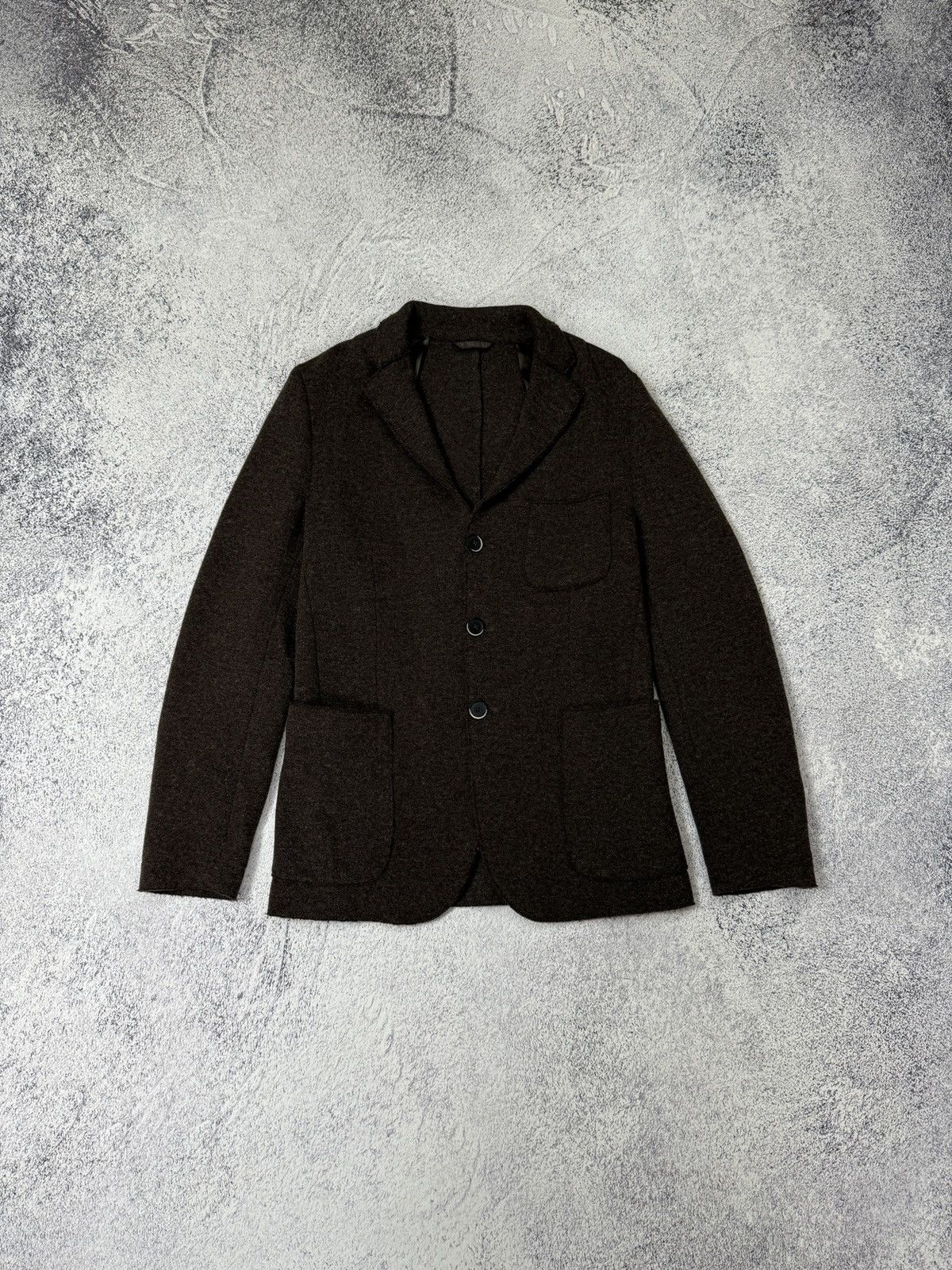 Barena Venezia Barena Venezia Unstructured Wool Knit Jacket Blazer Brown Size 48R - 1 Thumbnail