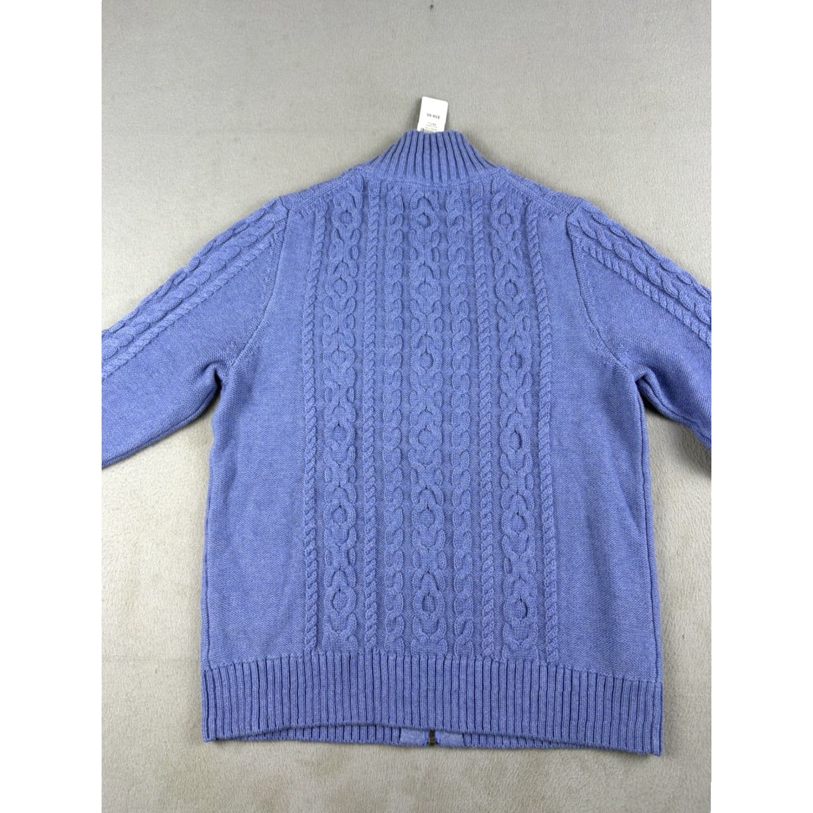 Vintage LL Bean Sweater Women’s Full Zip Petite Size L Blue Cable Knit Outdoors NEW Size L / US 10 / IT 46 - 5 Thumbnail
