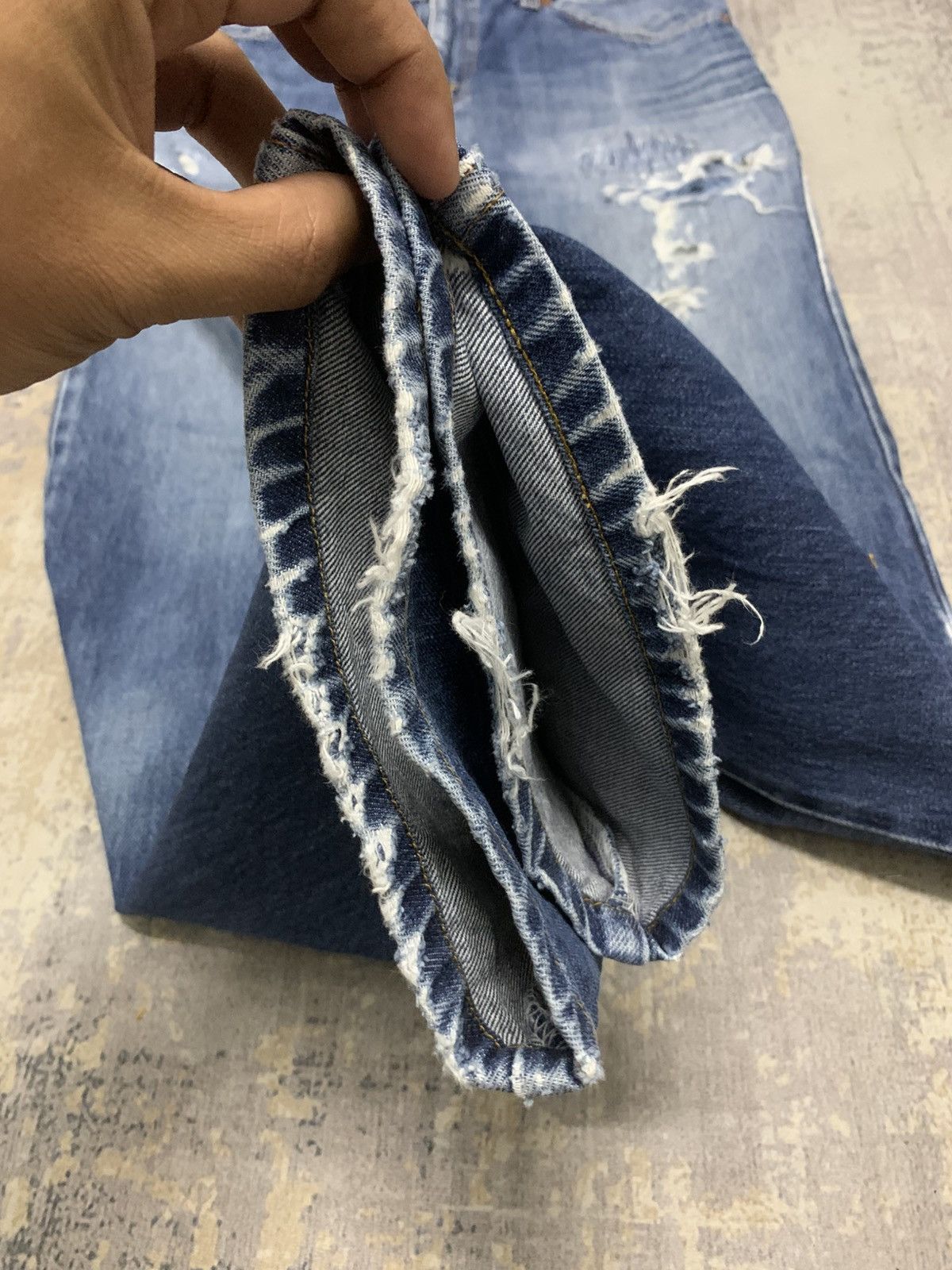 Levi's Vintage LEVIS 605 Orange Tab Distressed Jeans Ghost Pocket Size US 31 - 6 Thumbnail