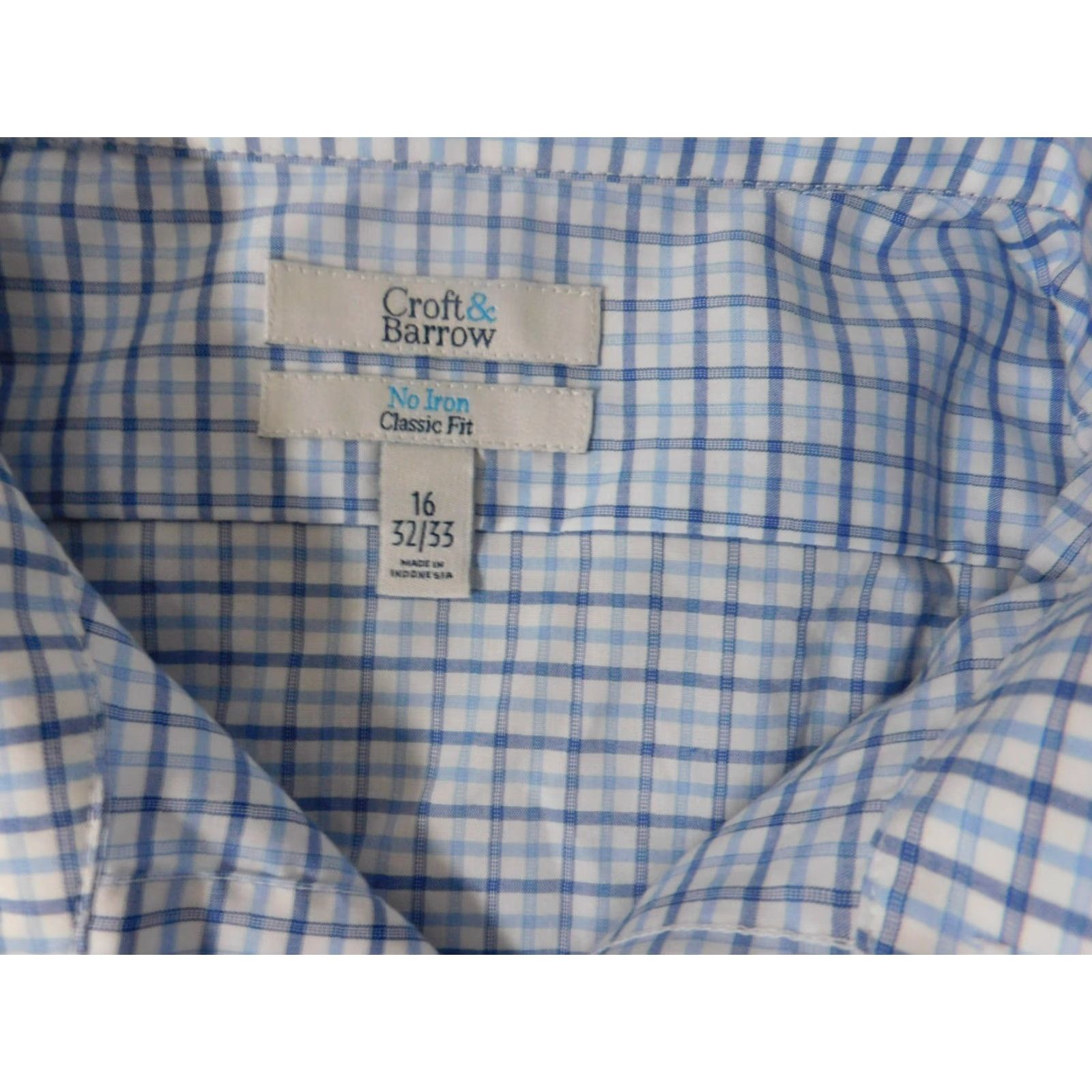 Croft & Barrow Croft & Barrow Shirt 16 Blue Plaid Button-Down Mens Regular Long Sleeve Cotton Button-Up Collared Vintage: No Size US L / EU 52-54 / 3 - 5 Thumbnail