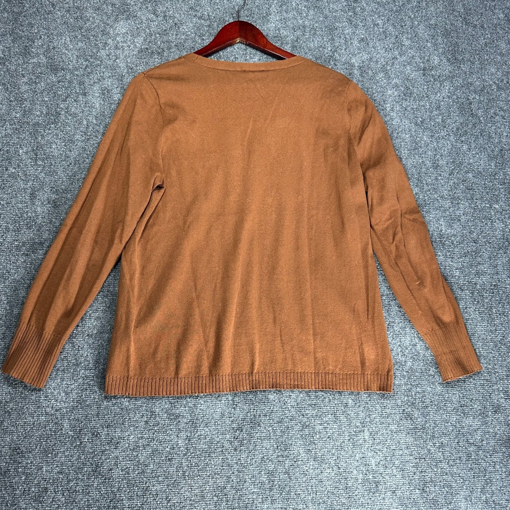 Talbots Talbots Sweater Womens Large Petite Brown Cotton Stretch Tight Knit Pullover Size L / US 10 / IT 46 - 7 Thumbnail