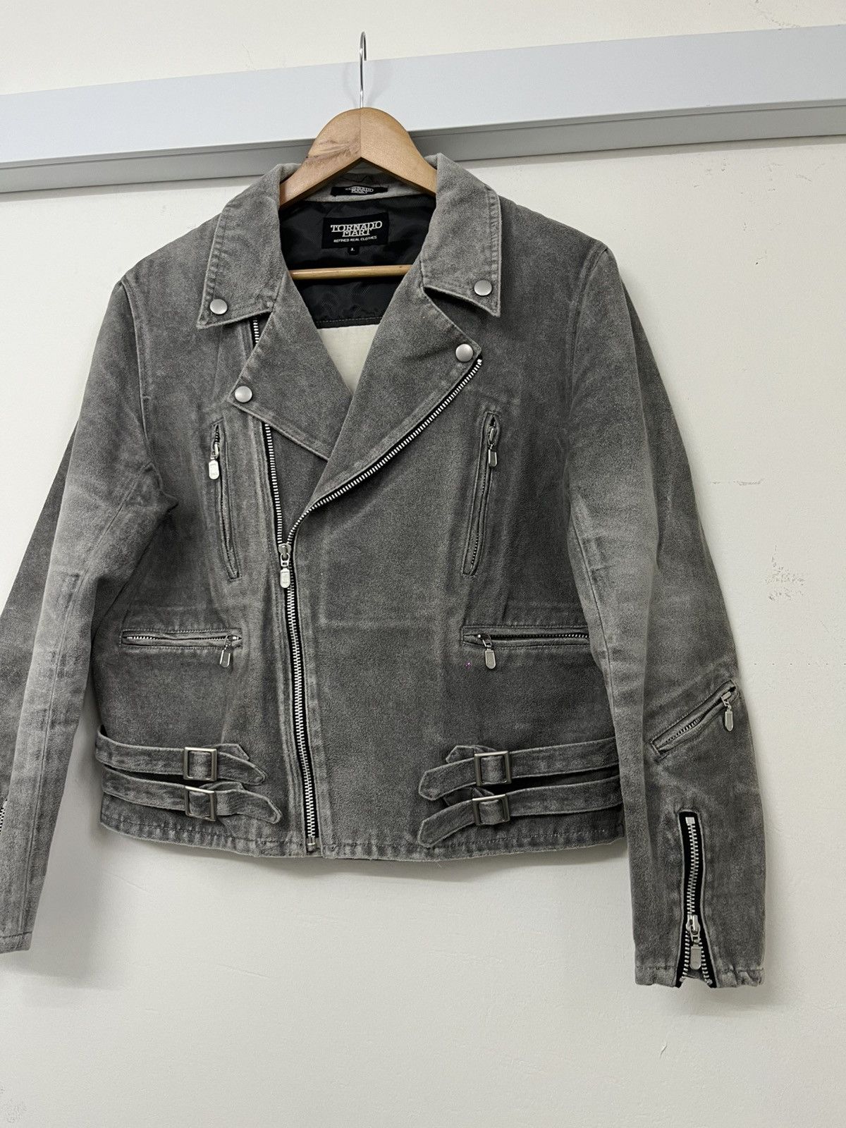 If Six Was Nine Vintage Tornado Mart Suede Biker Jacket Size US L / EU 52-54 / 3 - 2 Thumbnail