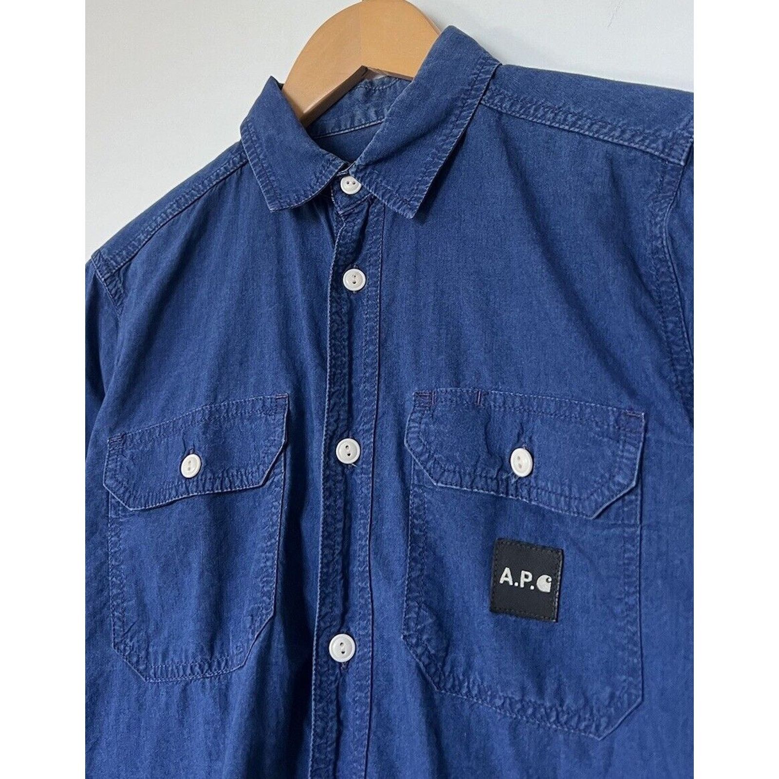 A.P.C. × Carhartt × Carhartt Wip A.P.C. X Carhartt WIP Sailor Work Shirt Men’s S Indigo FW13 Size US S / EU 44-46 / 1 - 2 Thumbnail