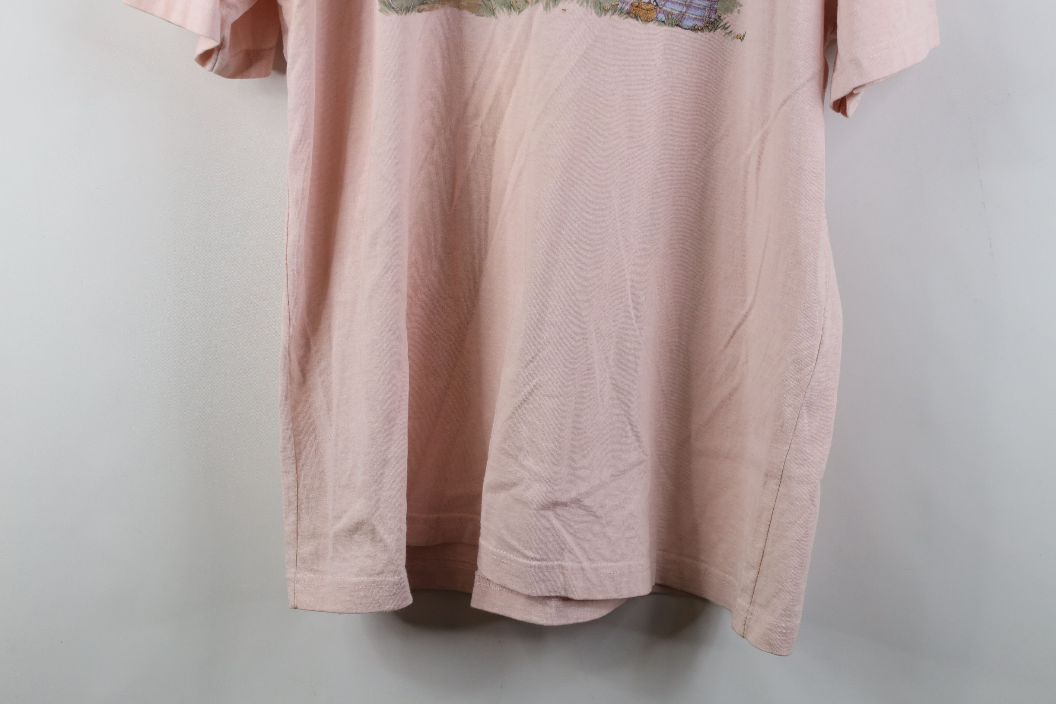 Vintage Vintage 90s Streetwear Country Farm Field T-Shirt Pink Size L / US 10 / IT 46 - 13 Thumbnail