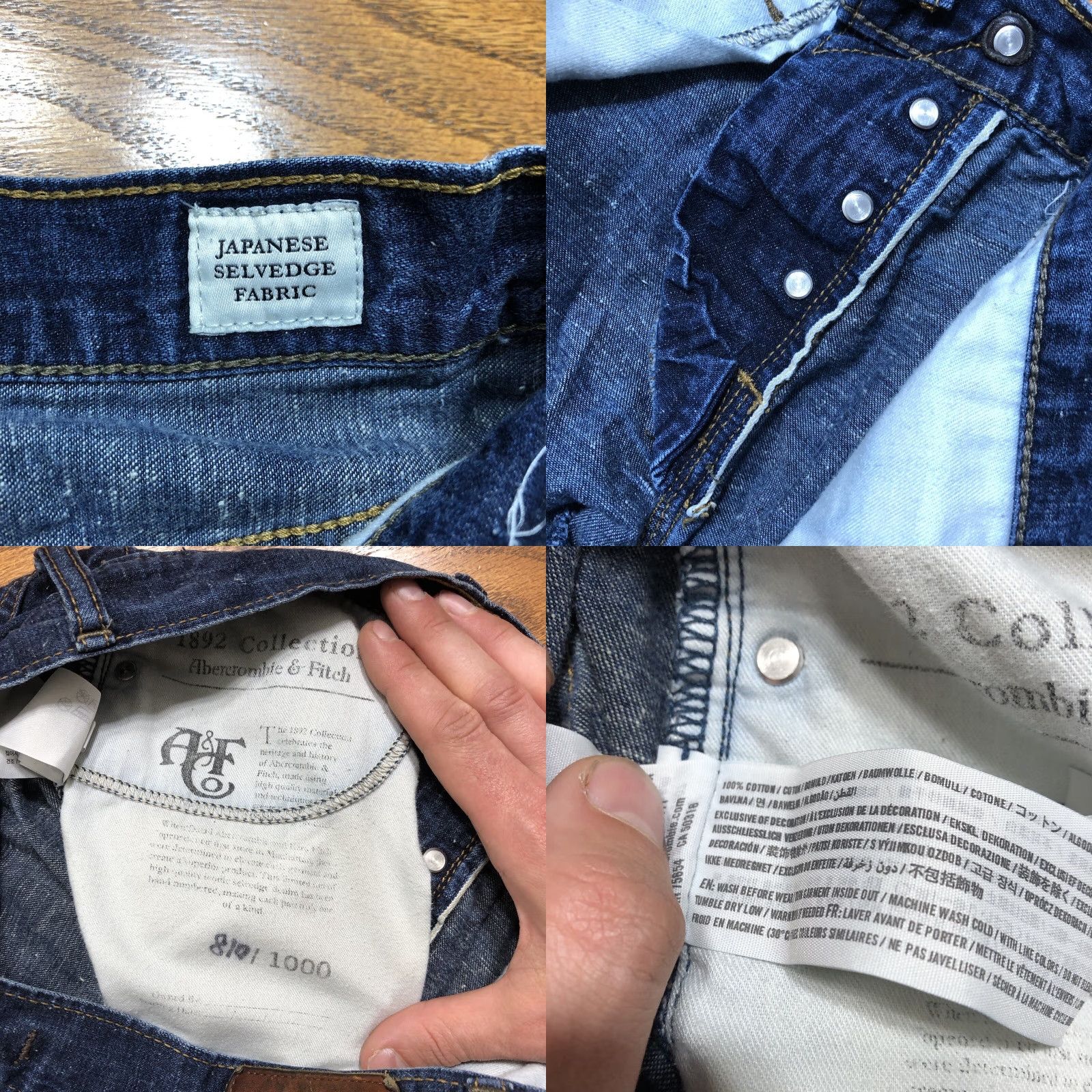 Abercrombie & Fitch Abercrombie & Fitch Jeans Selvedge Straight Japanese Denim 5-Pocket Button Blue 90s Mens 30x32 Vintage No Size US 30 / EU 46 - 8 Thumbnail