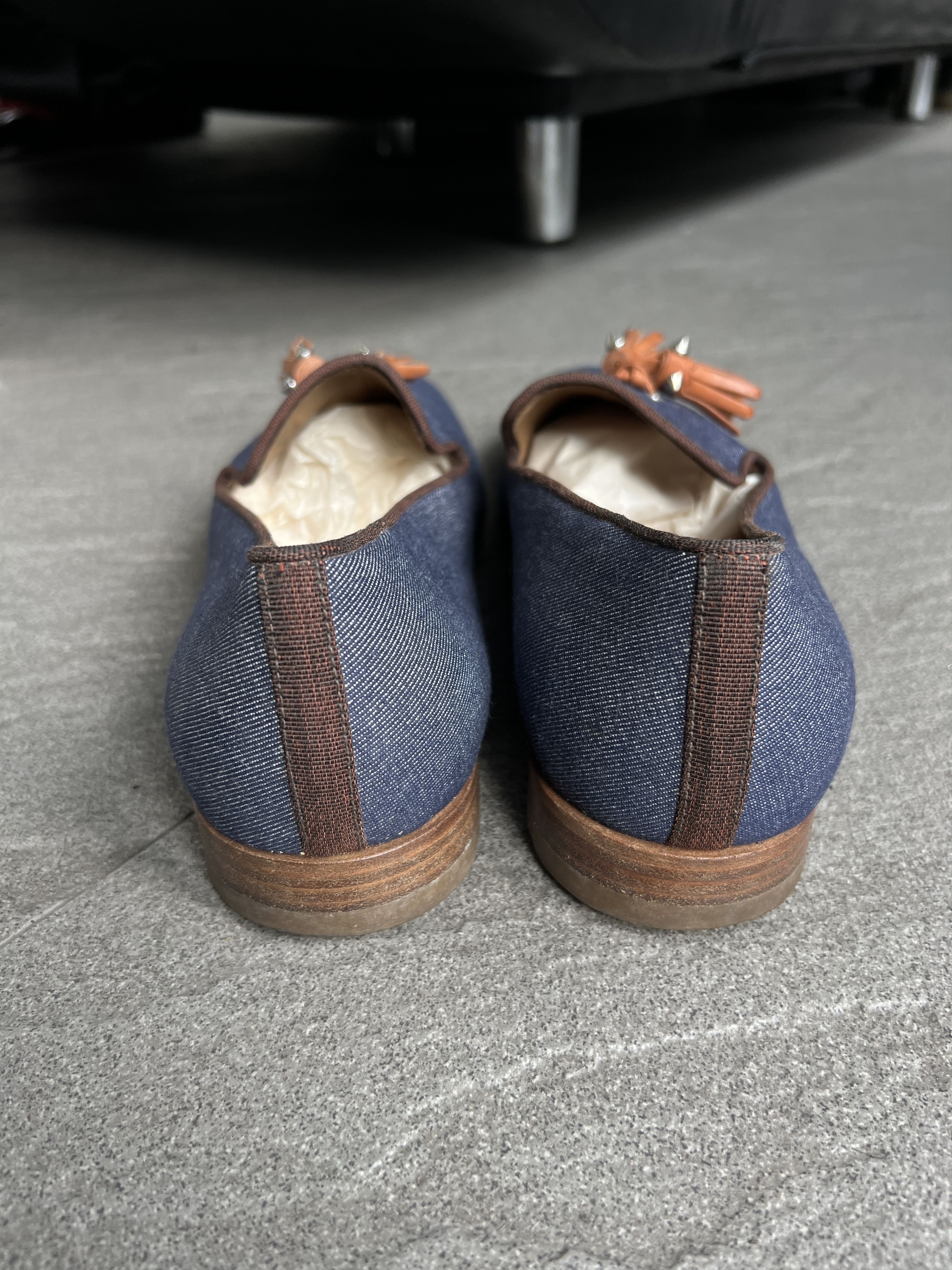Christian Louboutin Louboutin Denim Tassel Loafers Spiked Blue EU41 Size US 8 / EU 41 - 7 Thumbnail