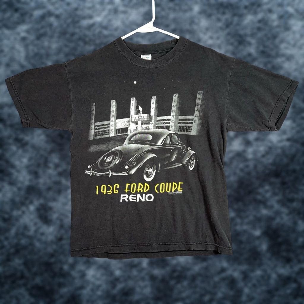 Ford VINTAGE Ford Coupe 1936 Reno Custom Classic Car T Shirt Mens Adult Large Black Nike Shirt Size US L / EU 52-54 / 3 - 1 Thumbnail