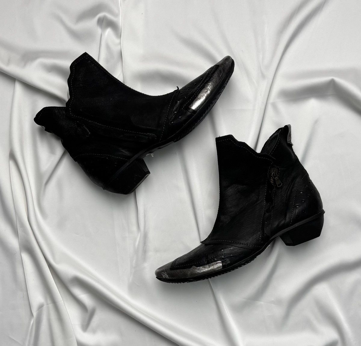 Other Black leather double zip boots like as98 Size US 9 / IT 39 - 1 Thumbnail
