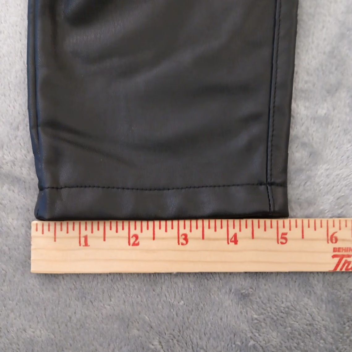 Vintage Maurices Ankle Pants Womens Size 14 Black Faux Leather Pockets 32x29.5 High Rise Straight Leg Flat Front N/A Size 36" / US 14 / IT 50 - 5 Thumbnail